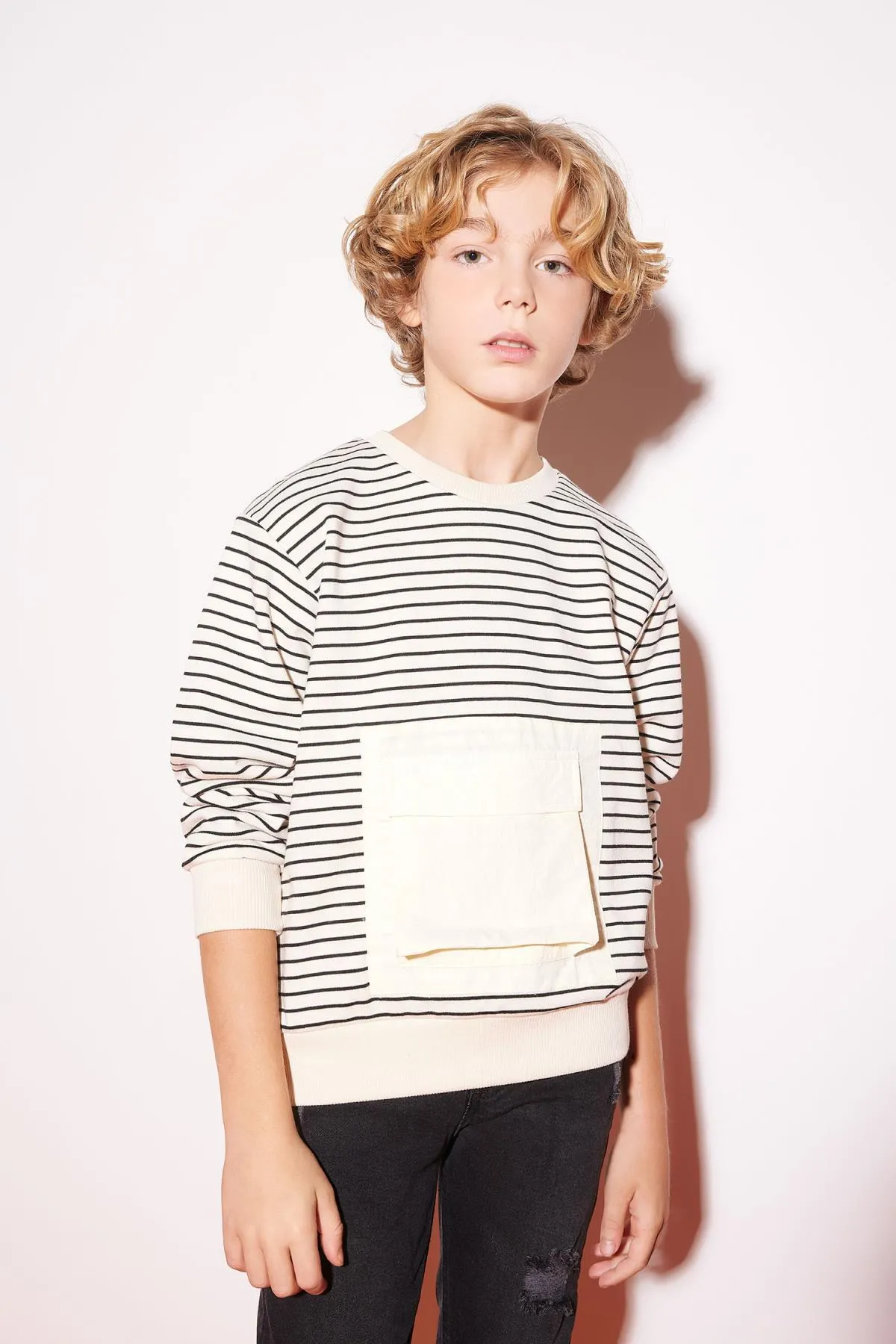 DeFacto  Gestreiftes Rundhals-Sweatshirt für Jungen