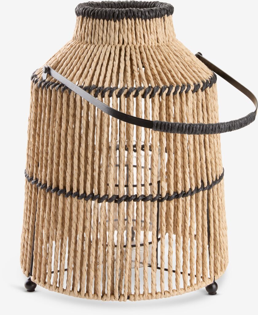 Latarnia na świece MAALTHE Ø27xH35cm natura/czarny