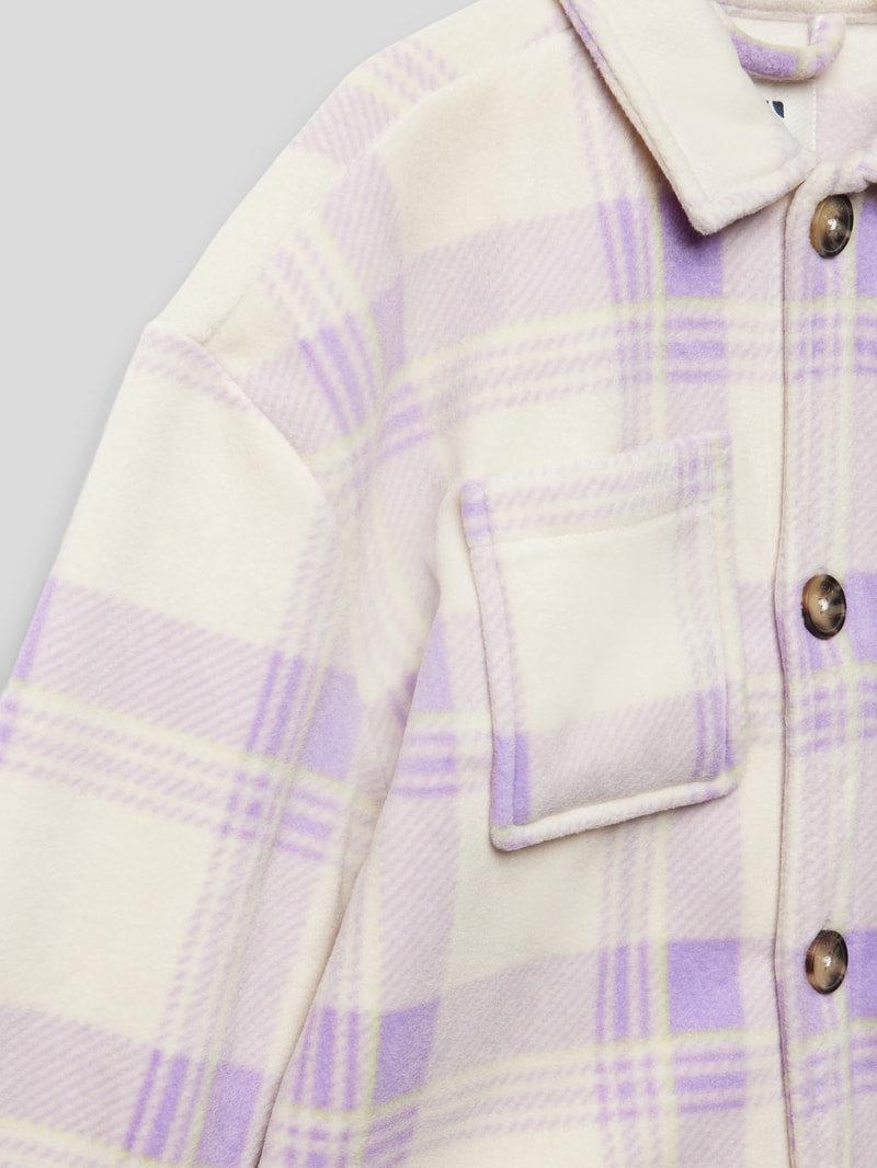 Hemdjacke mit Knopfleiste Modell 'CHECK' in flieder