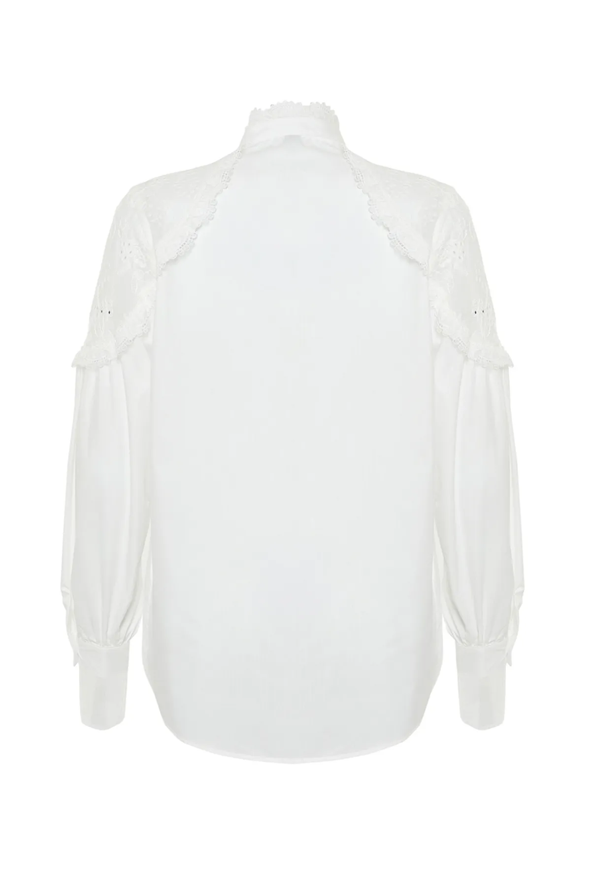 Trendyol Modest  Ecrufarbenes, besticktes Hemd aus gewebter Baumwolle TCTSS24TG00026