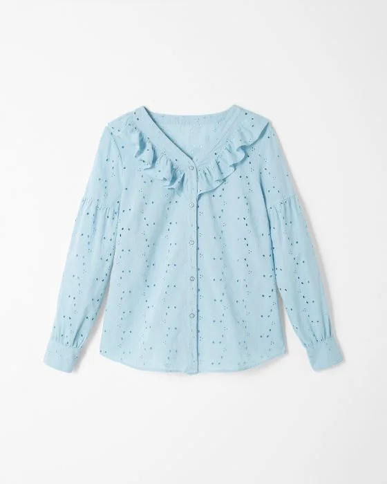 Chemisier à volants broderie anglaise