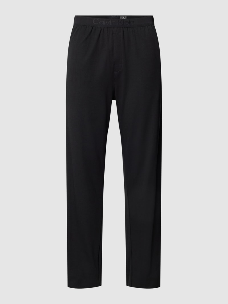 Pyjama-Hose mit Label-Detail in schwarz