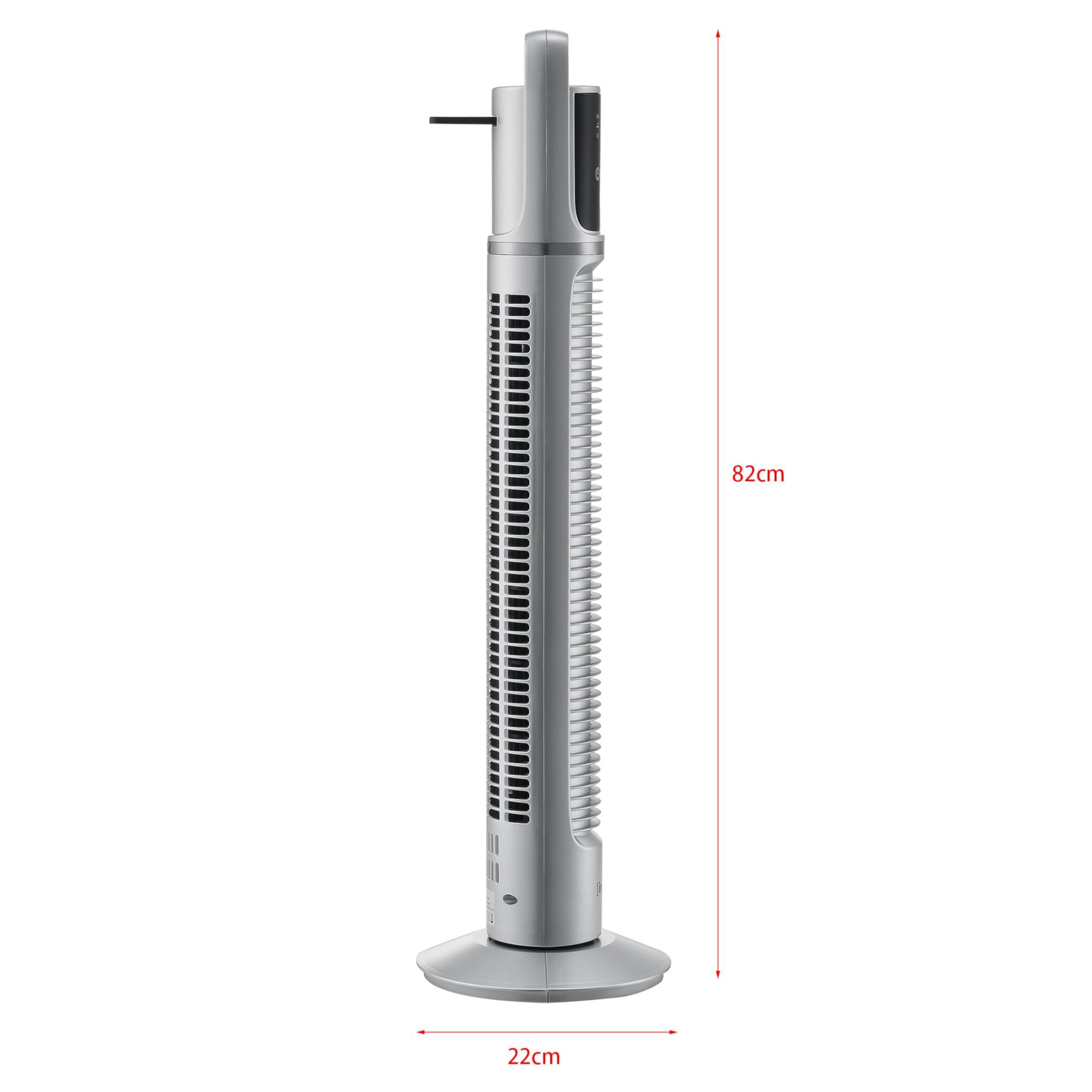 in.tec Turmventilator, Towervent Säulenventilator Silber