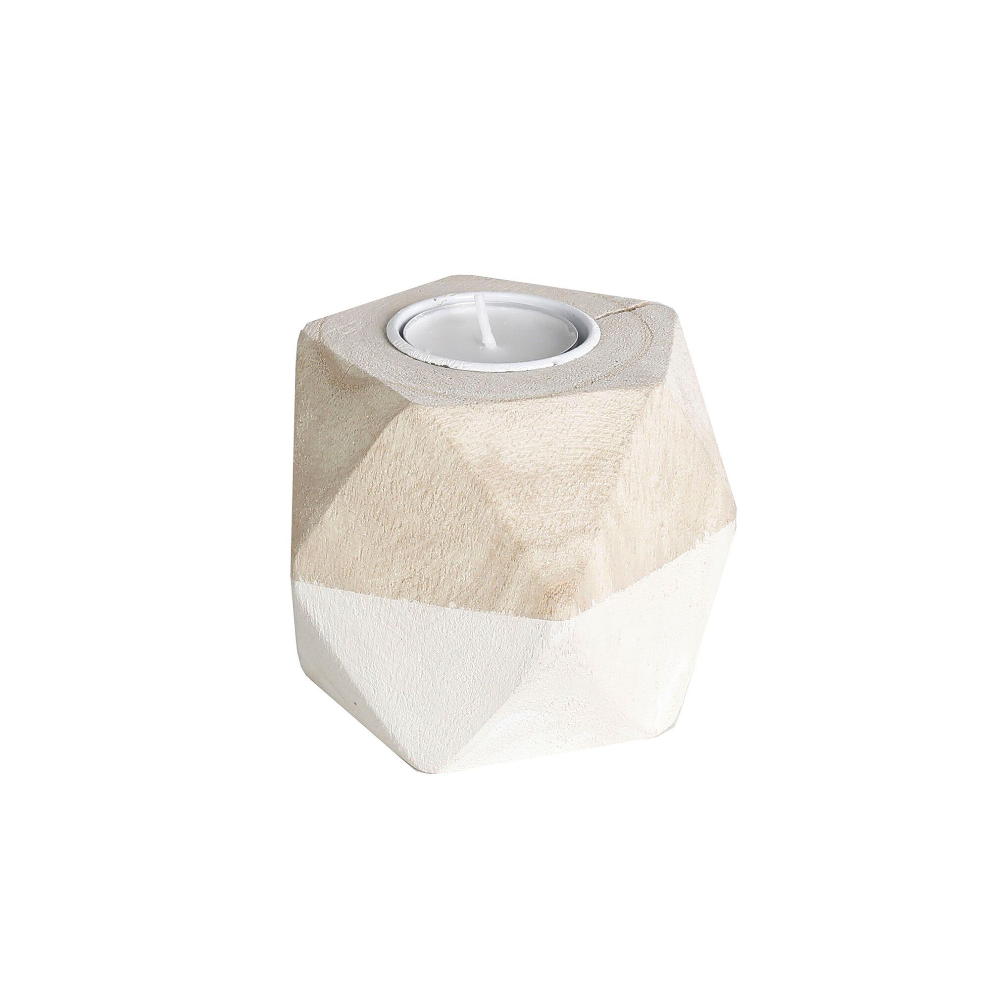 Bougeoir origami en bois bicolore