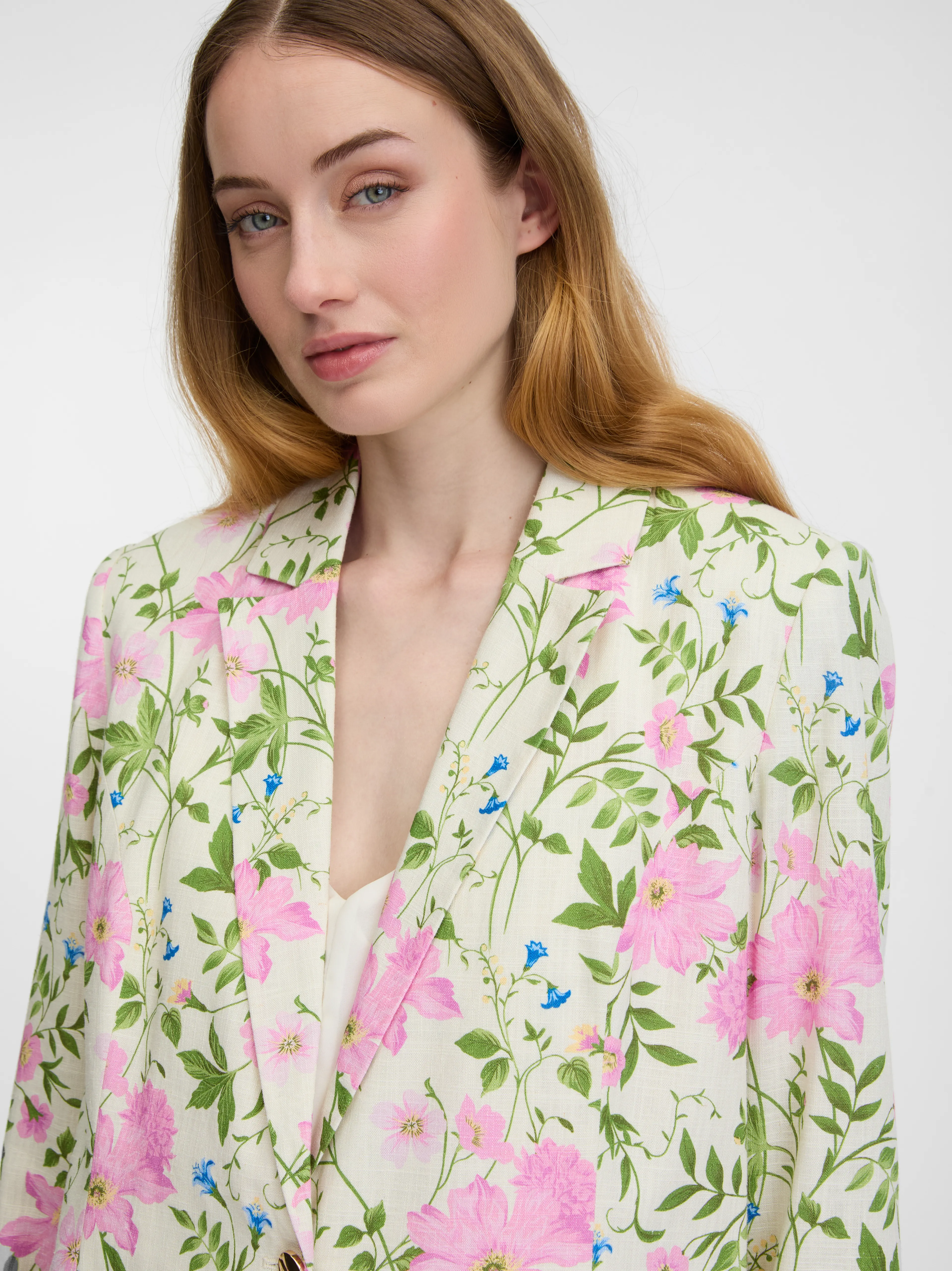 Cremefarbener Damenblumenjacke ORSAY