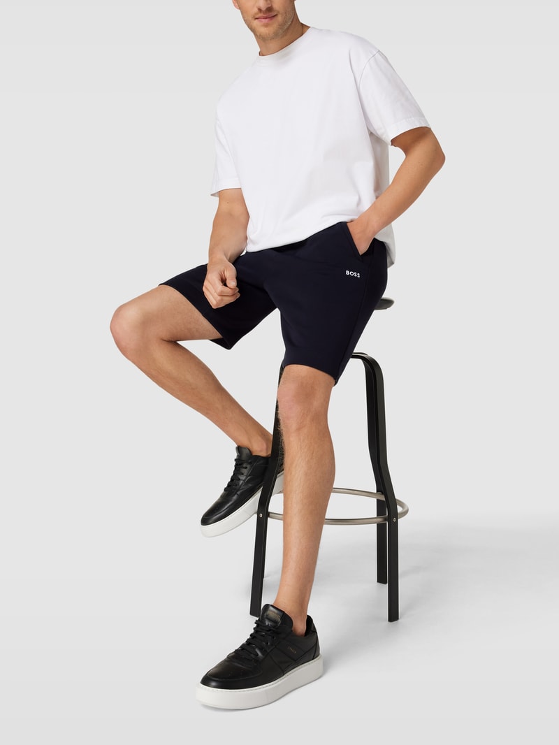 Sweatshorts mit Label-Details Modell 'Headlo' in marineblau