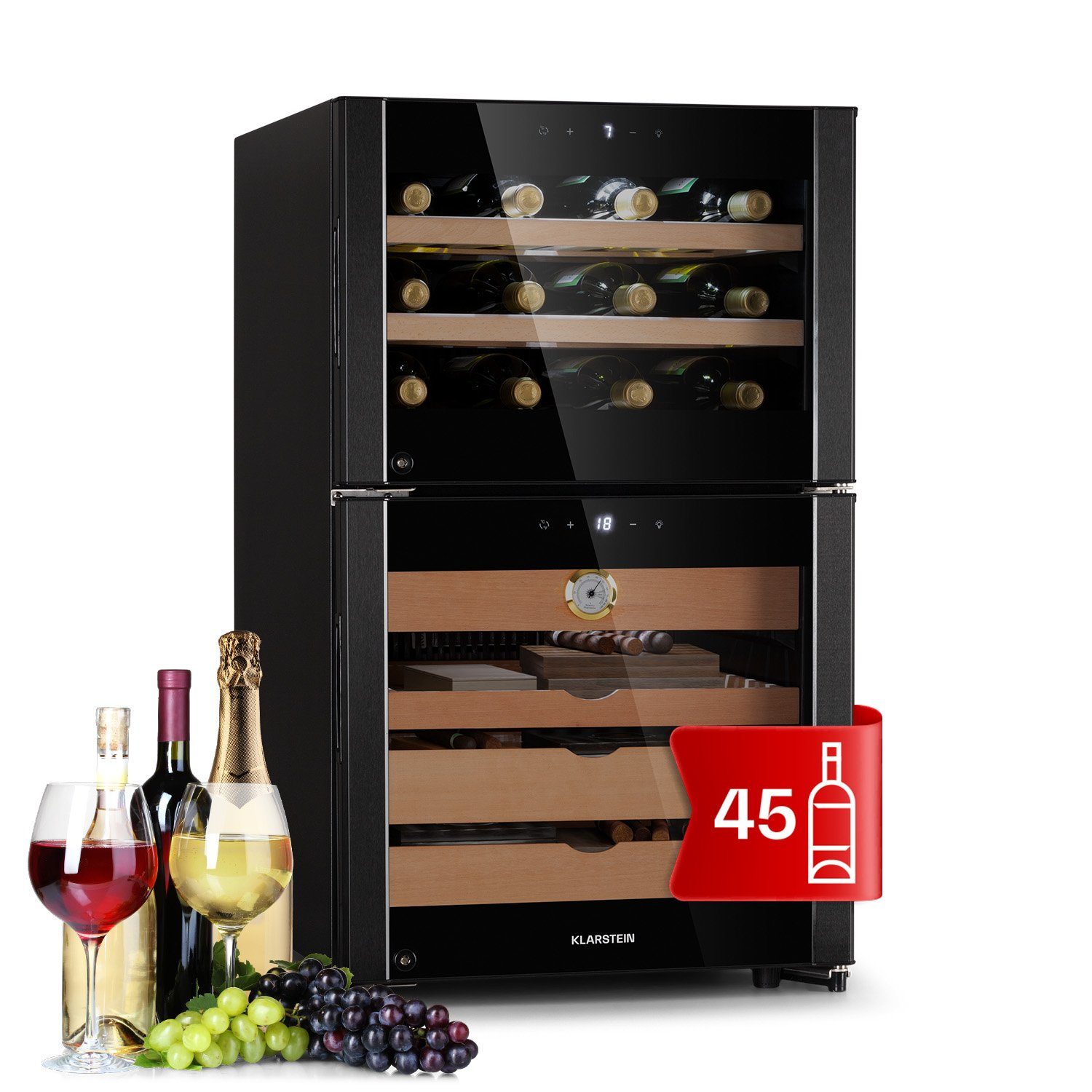 Klarstein Weinkühlschrank El Dorado 108, für 45 Standardflaschen á 0,75l
