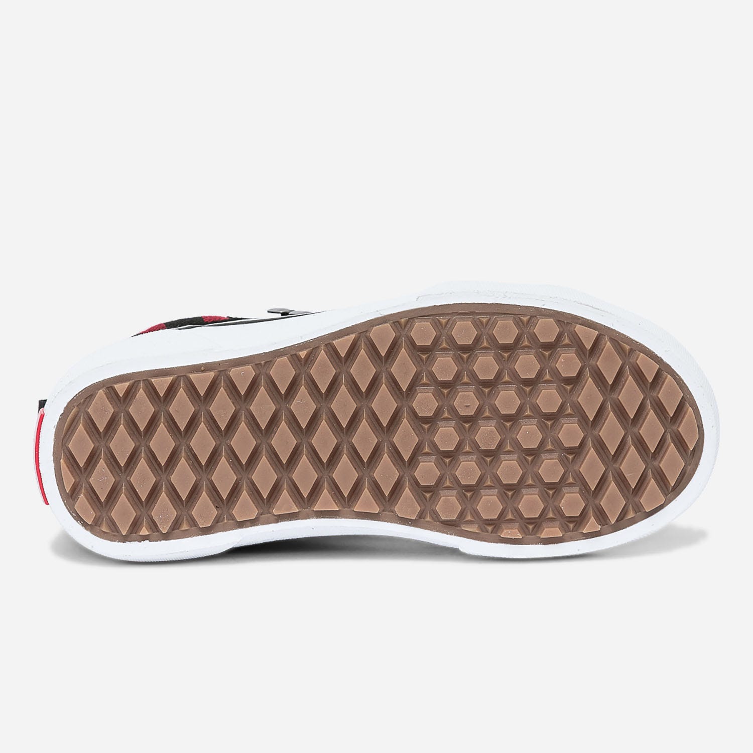 Basket VANS noire en cuir velours avec damier rouge