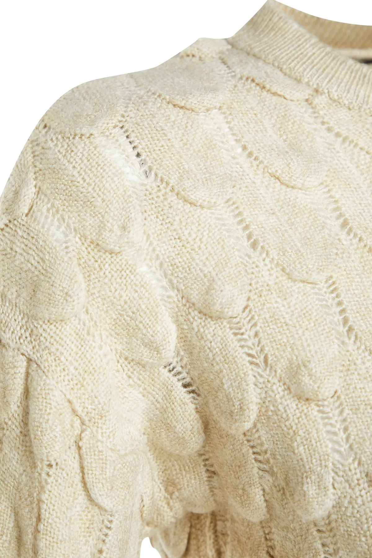 Trendyol Collection  Stone Selbstgemusterter Strickpullover mit Rundhalsausschnitt TWOAW24KZ00209