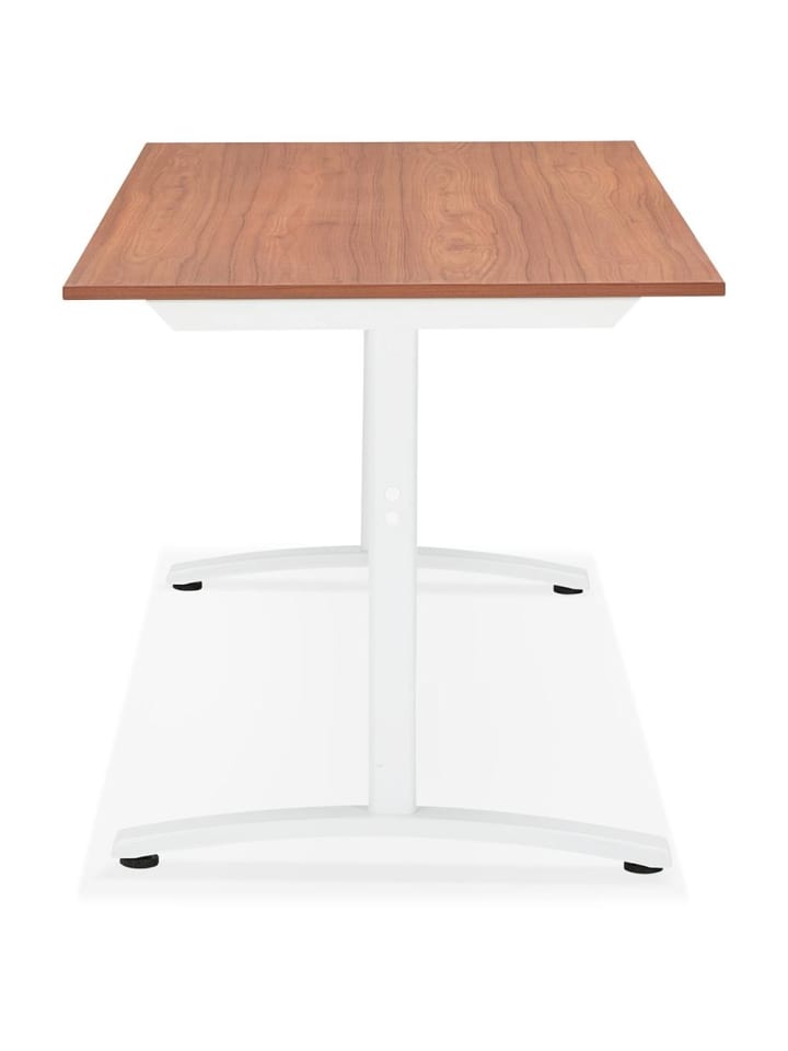 KADIMA DESIGN Schreibtisch 160x80 cm geräumig, Bürotisch mit T-Fuß Gestell in Braun-Weiß günstig kaufen onesize