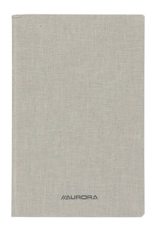 AURORA 145 x 220 mm Kartongebundenes Notizbuch mit weißem Leineneinband kariert 5 mm 96 Blatt