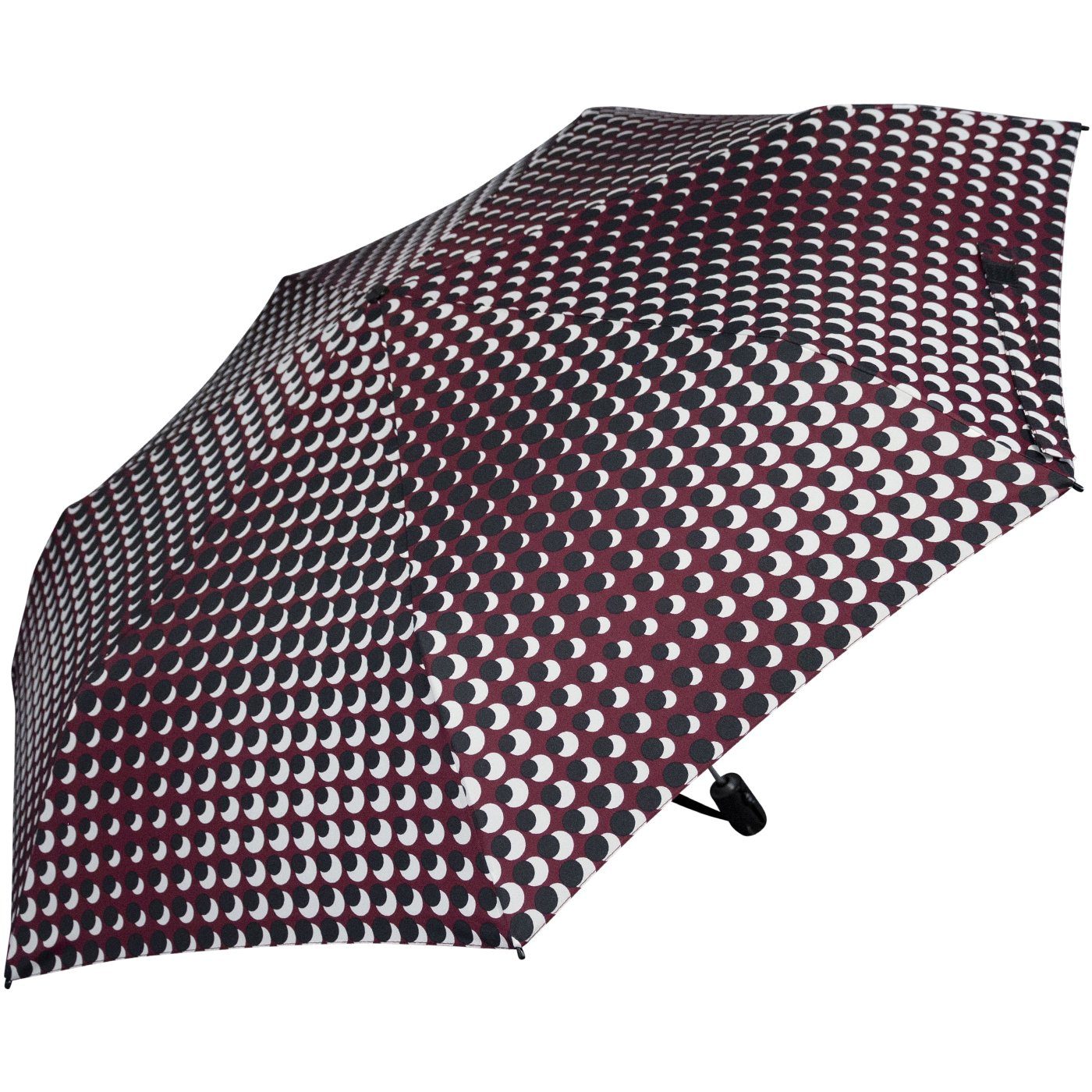 Knirps® Taschenregenschirm leichter, kompakter Schirm mit Auf-Zu-Automatik, schönes Design für Damen - Punkte Sun burgundy
