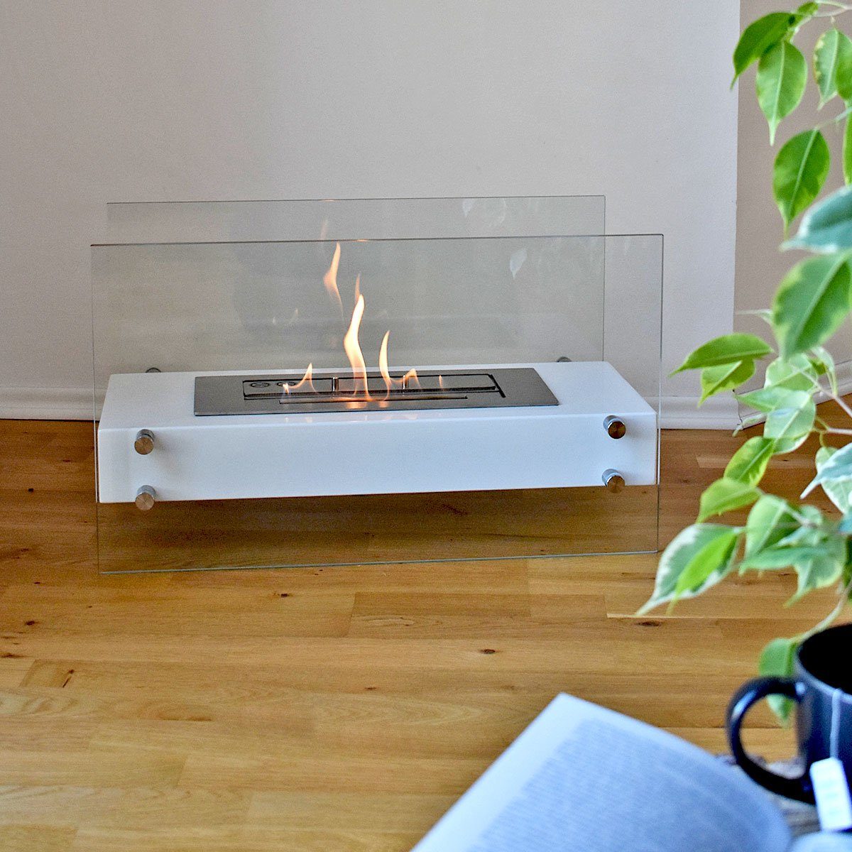 GLOW FIRE Echtfeuer-Dekokamin Ethanolkamin Glow Fire Falun Tischkamin, mit Heizleistung, TÜV zertifizierte Sicherheit