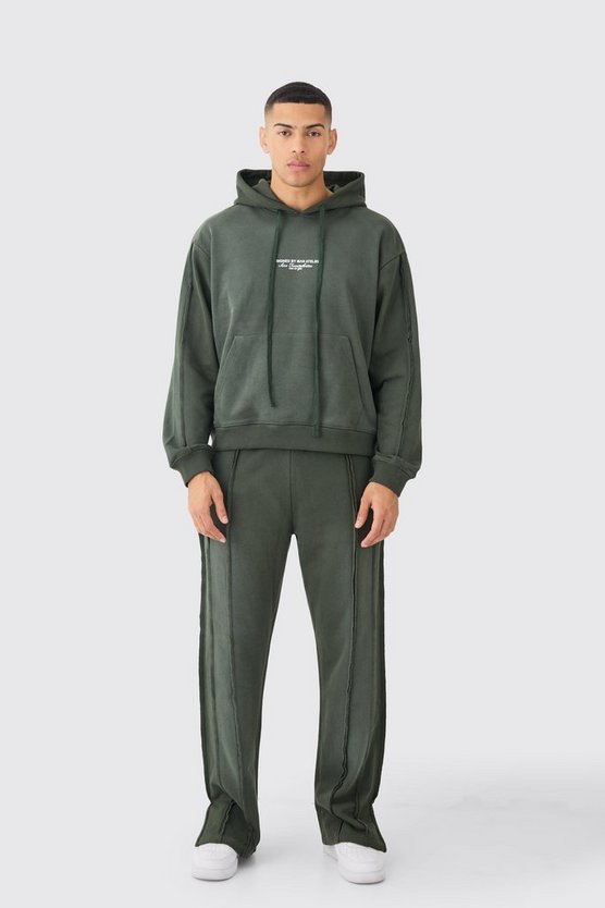 Slim Flared Stacked Spray Wash Homme Joggers