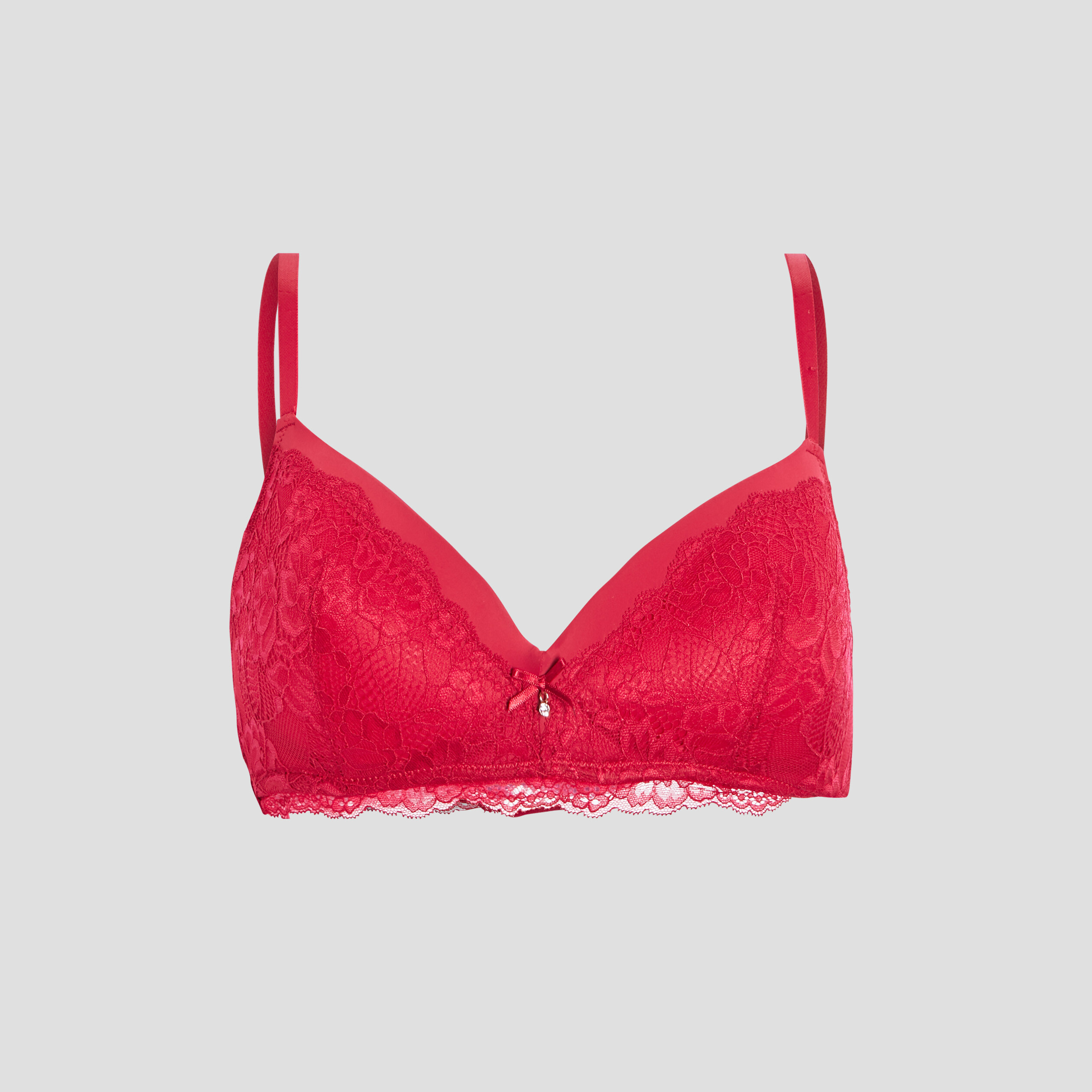 Soutien-gorge triangle dentelle rouge femme | La Halle