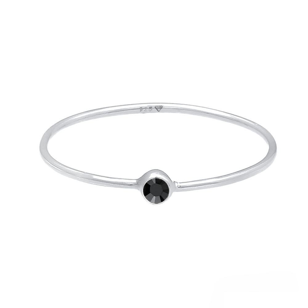 Elli Elli Bague Femmes Empilage Minimaliste Filigrane avec Cristal en Argent Sterling  Bague