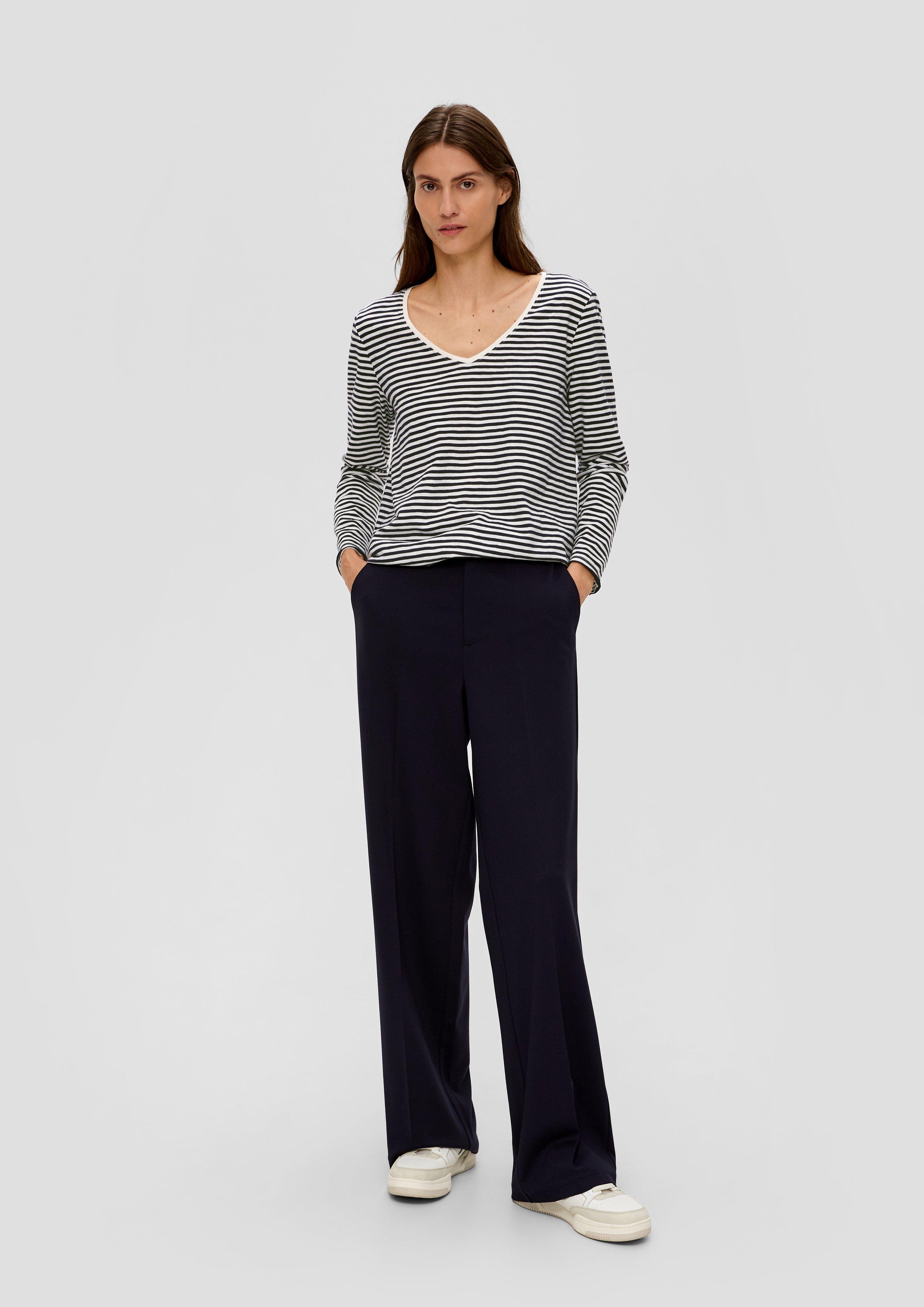 Gestreiftes Longsleeve mit Rollsaum  2135958-59H2