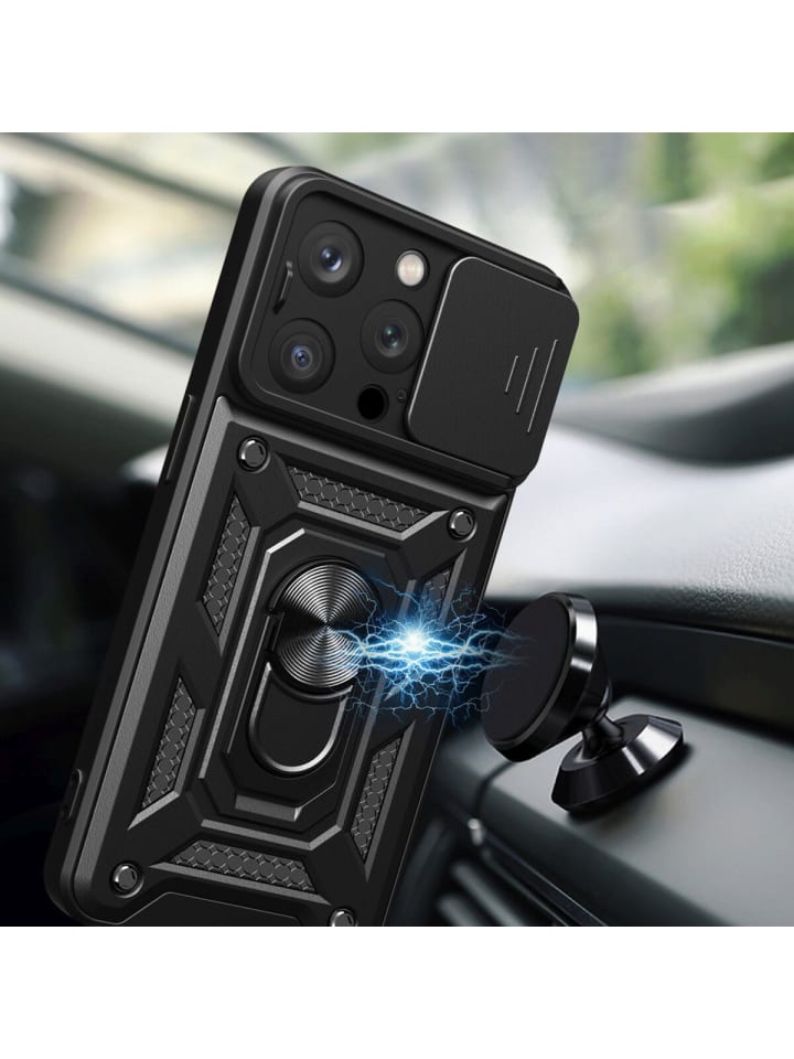 COFI 1453 Hybrid Armor Camshield Bumper Handyhülle Hülle mit Ring kompatibel mit in Blau günstig kaufen S