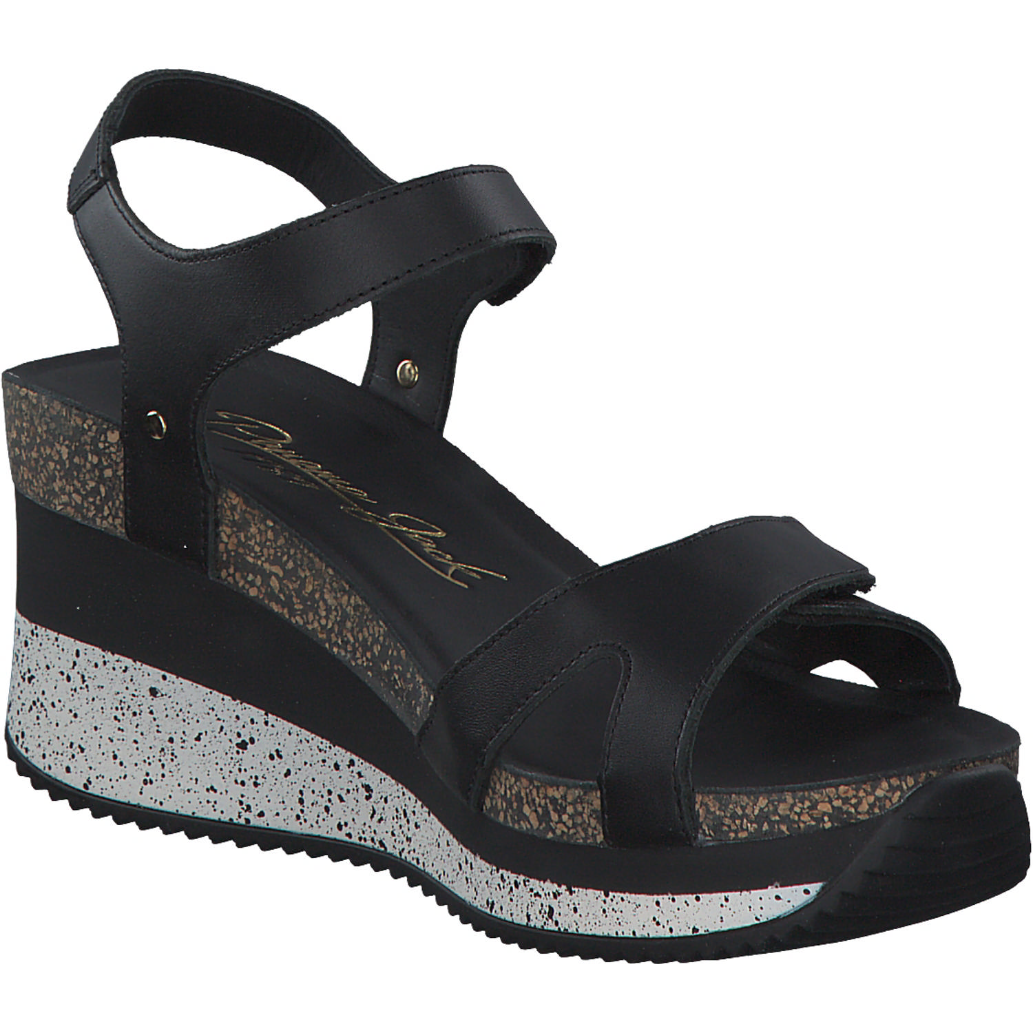 Panama Jack Nica Sport B, Plateau-Sandaletten, Damen, Schwarz