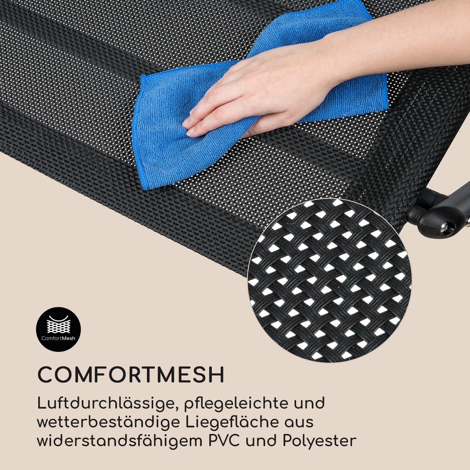 blumfeldt Gartenliege The Big Easy Schwingliege, Schwingeffekt, ergonomisch geformte Gartenliege, robuste Konstruktion