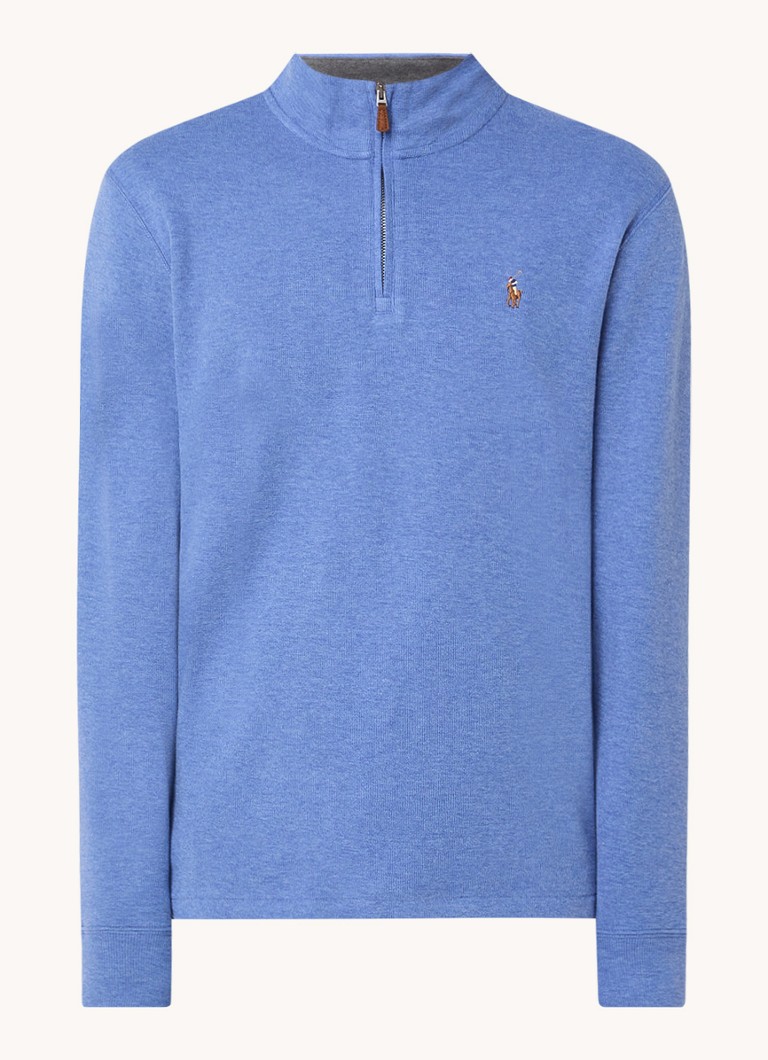 Ralph Lauren Fine-knit pullover with half zip and logo embroidery
