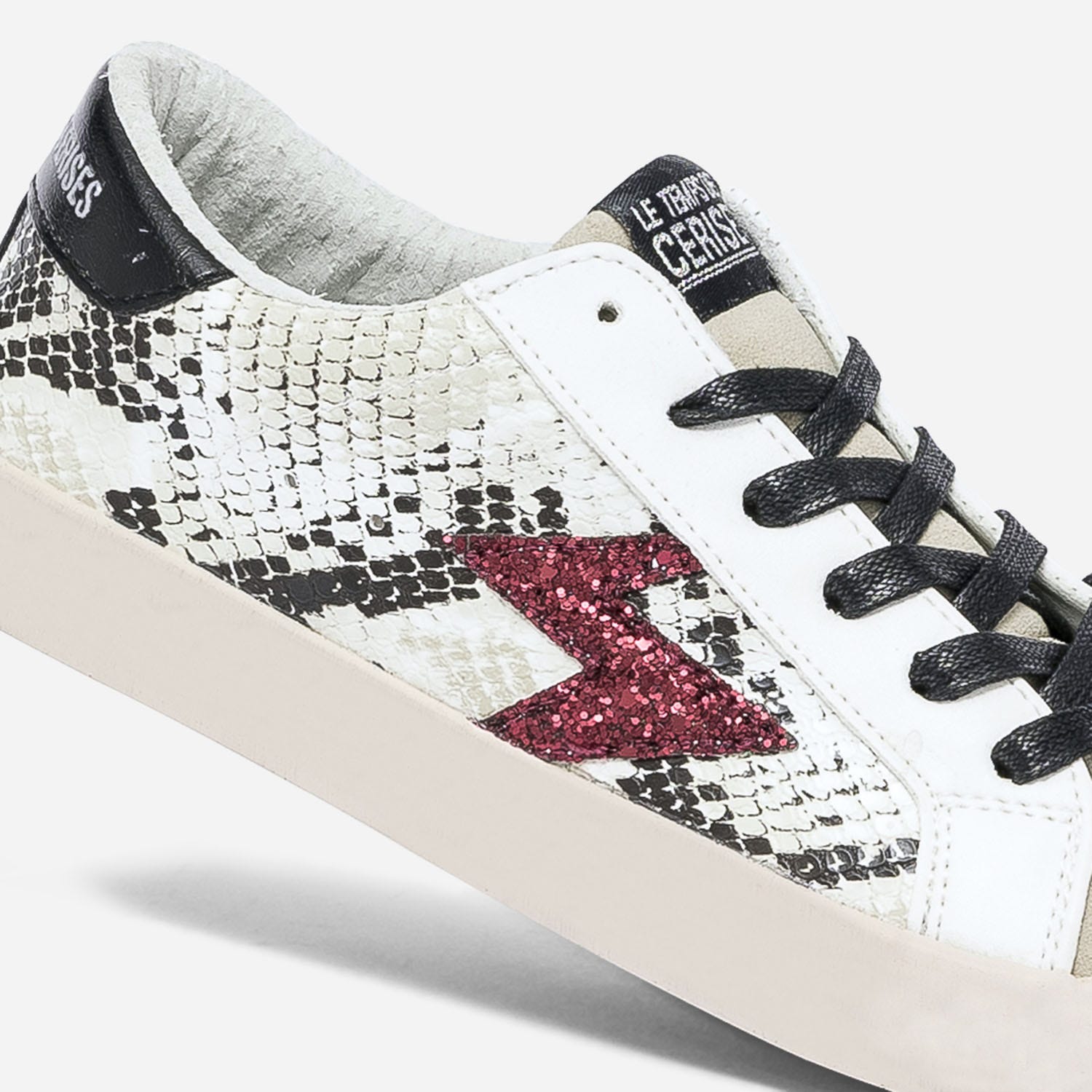Tennis LE TEMPS DES CERISES blanc et beige
