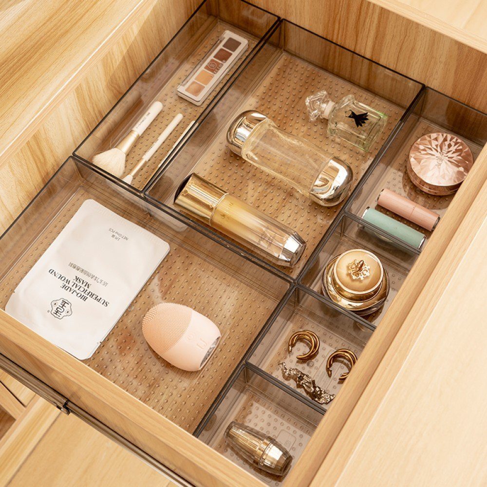 Creliv Schubladeneinsatz Besteckkasten, Aufbewahrungsboxen, Schubladen Ordnungssystem, (Größe: S), 10x10cm