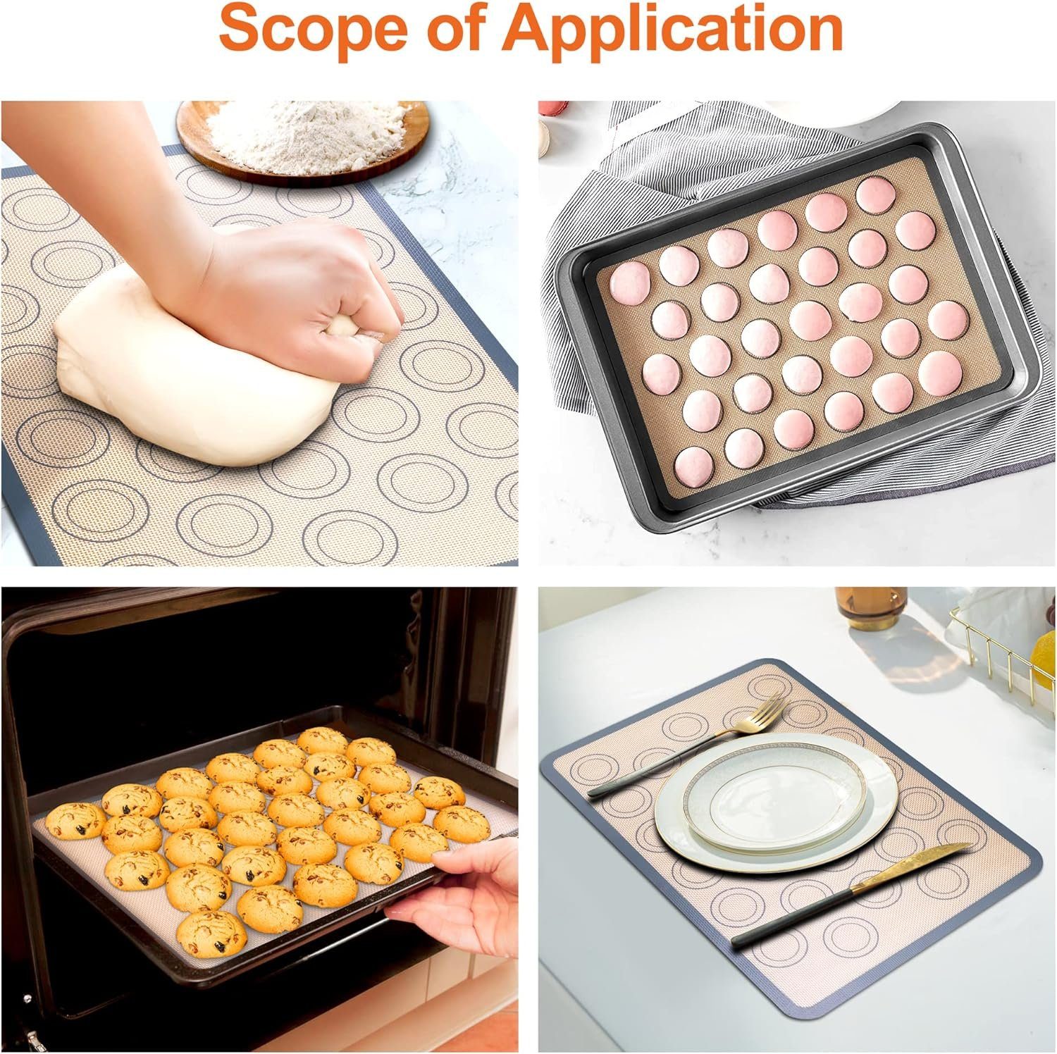 Runxizhou Topflappen Backmatte, 2er Set Silikon Macarons Backmatte, (2-tlg)
