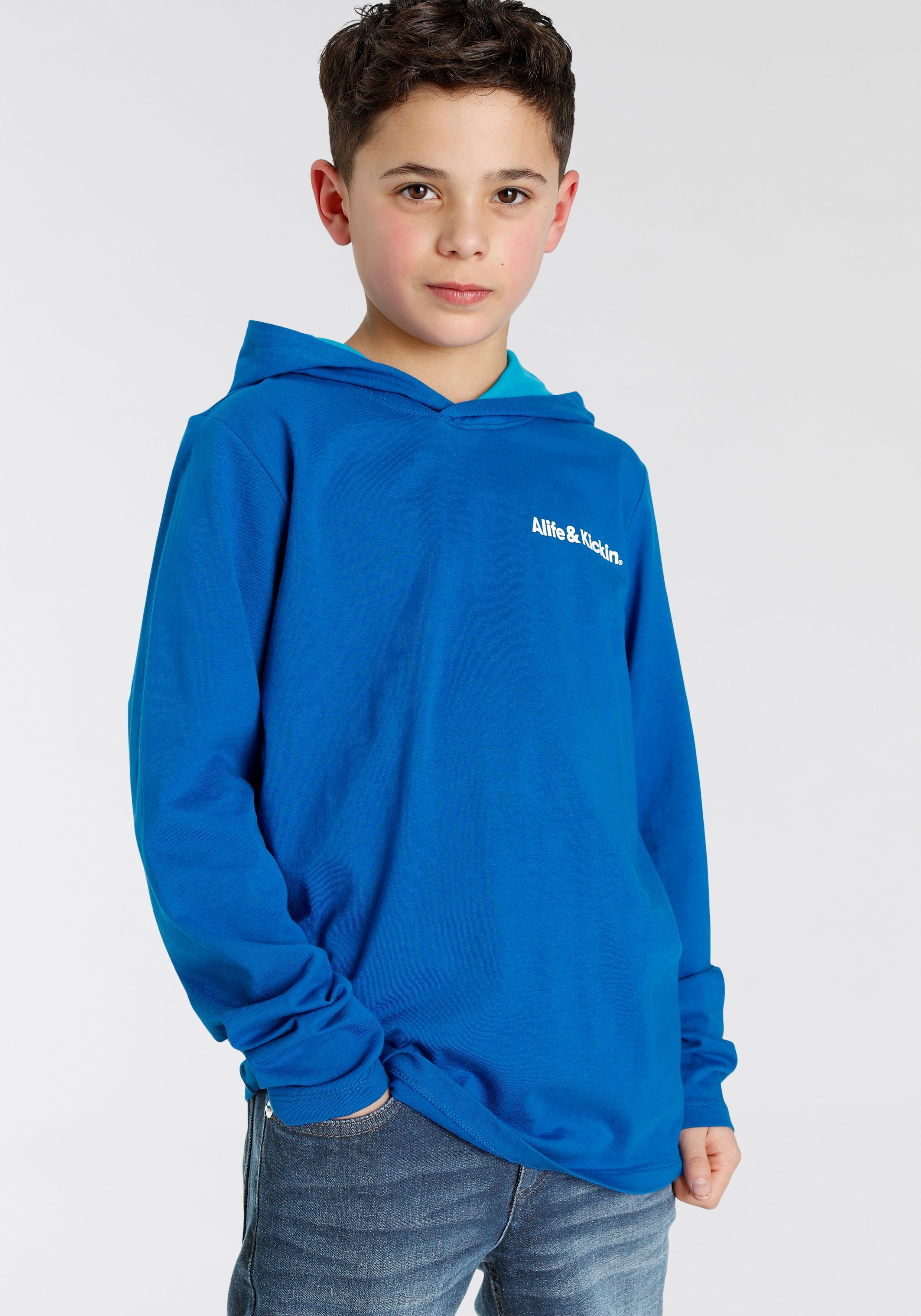 Alife & Kickin Kapuzenshirt Logo-Print modischer Rückenprint im Farbverlauf, NEUE MARKE!