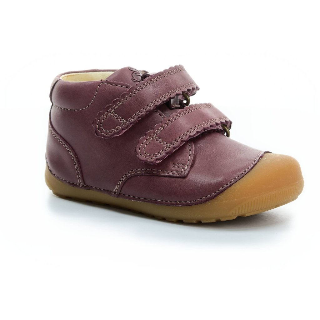 Bundgaard Petit Strap Blonde Dark Rose weinrote Mid Cut Barfußschuhe