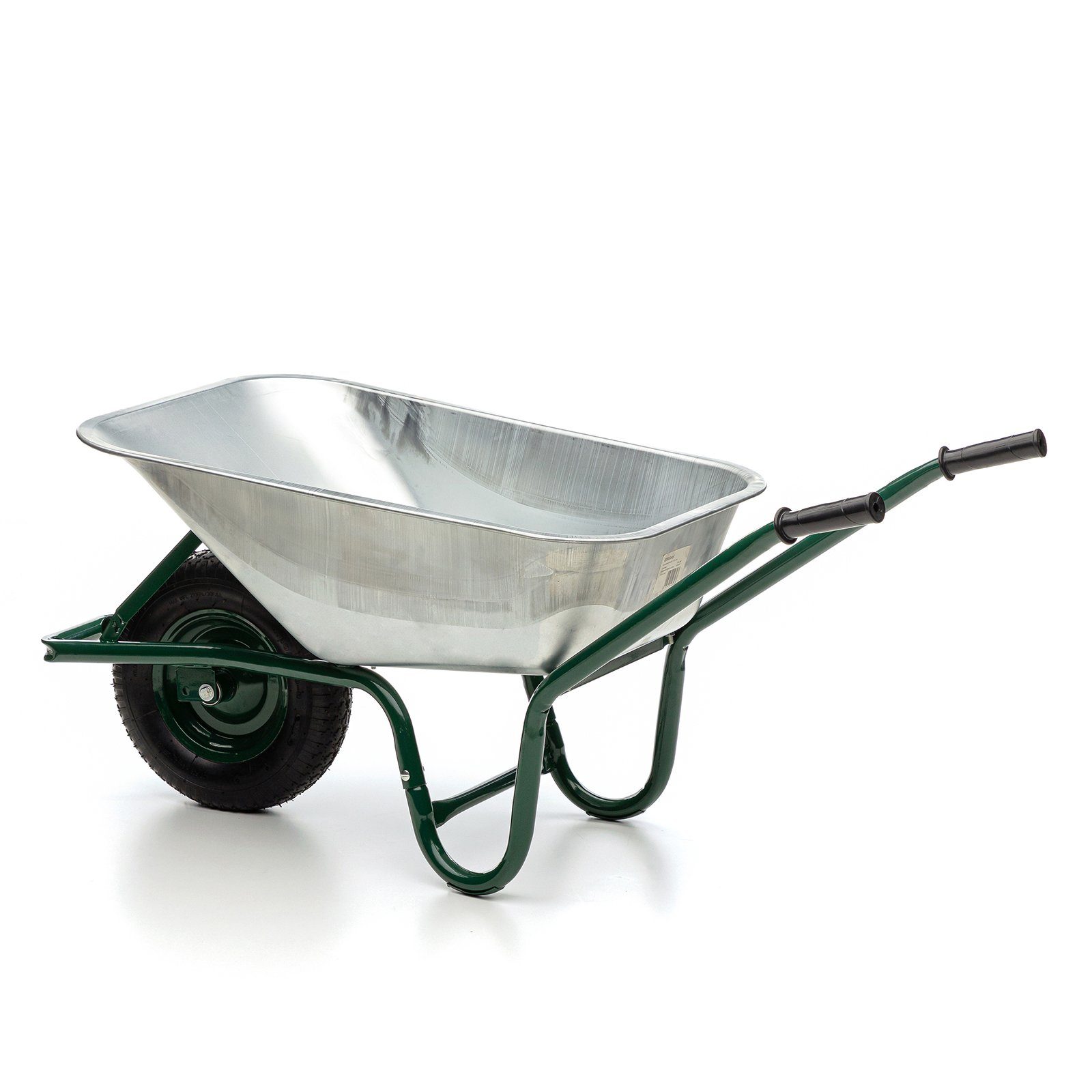 Midori Schubkarre, Gartenkarre 100 L Fassungsvermögen max. Traglast 210 kg Transportkarre verzinkte Wanne Stahlrahmen