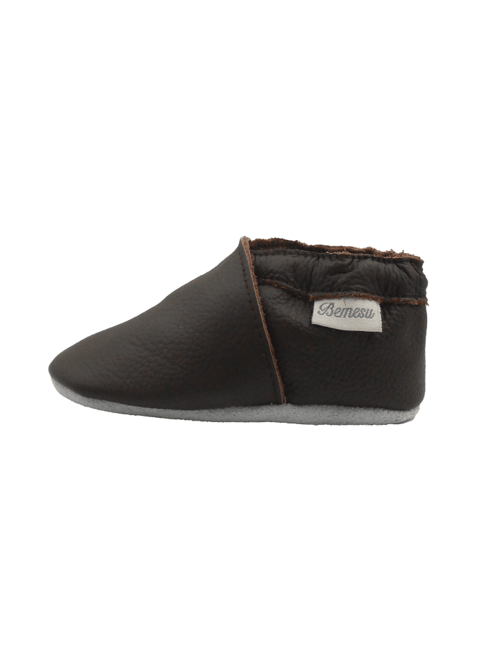 Yalion Leder-Krabbelschuhe in anthracite günstig kaufen