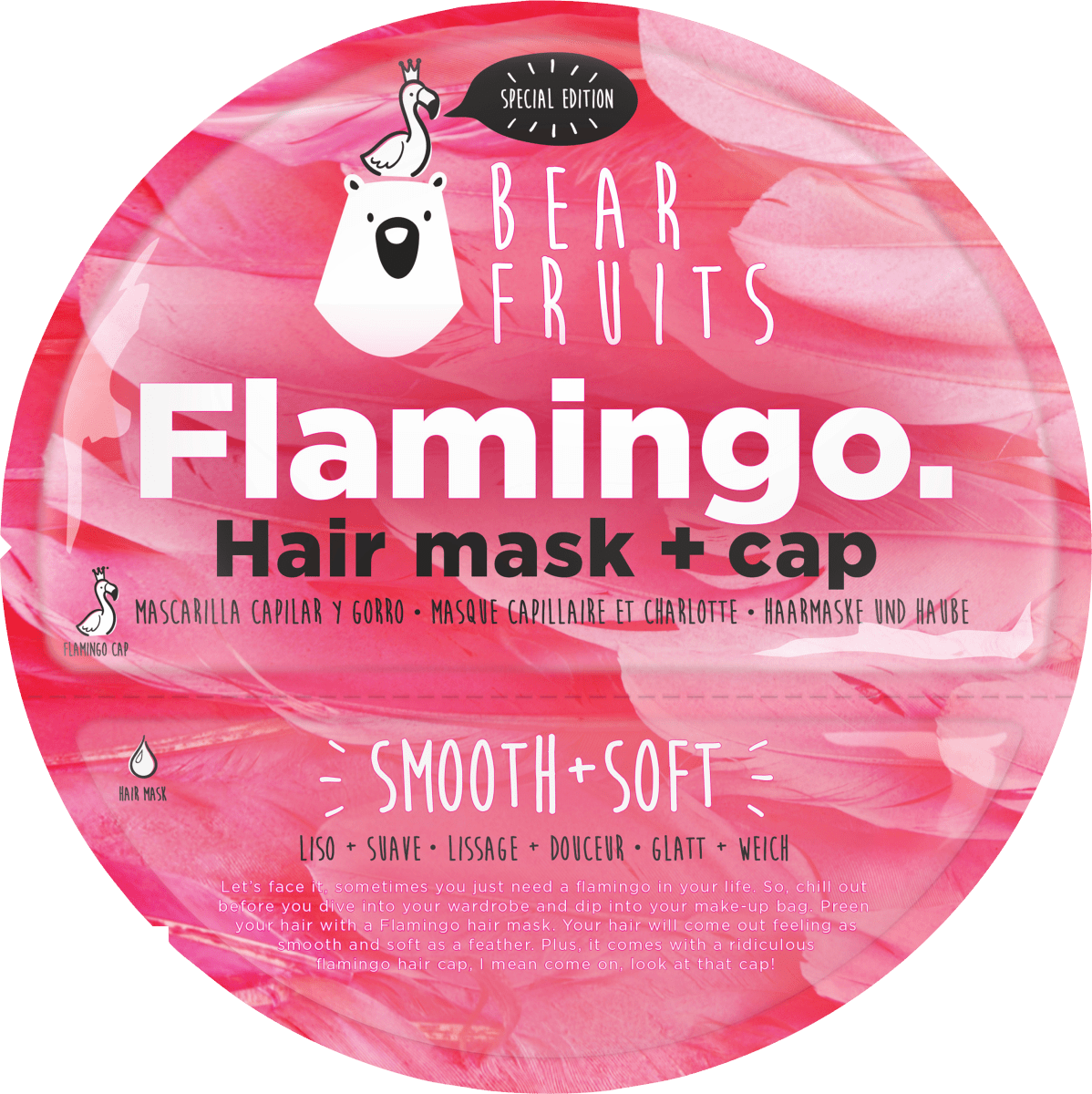 Haarmaske Flamingo, Hair mask + cap, 20 ml