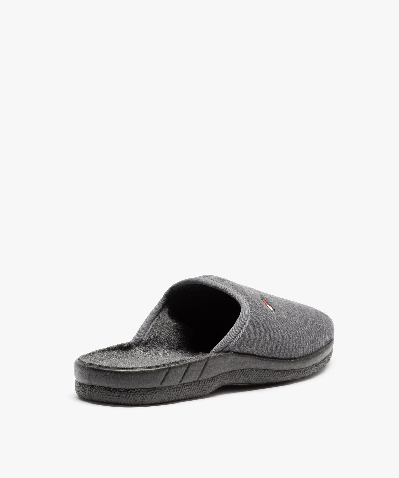 Pantoufles homme mules confort unies dessus jersey gris | GEMO