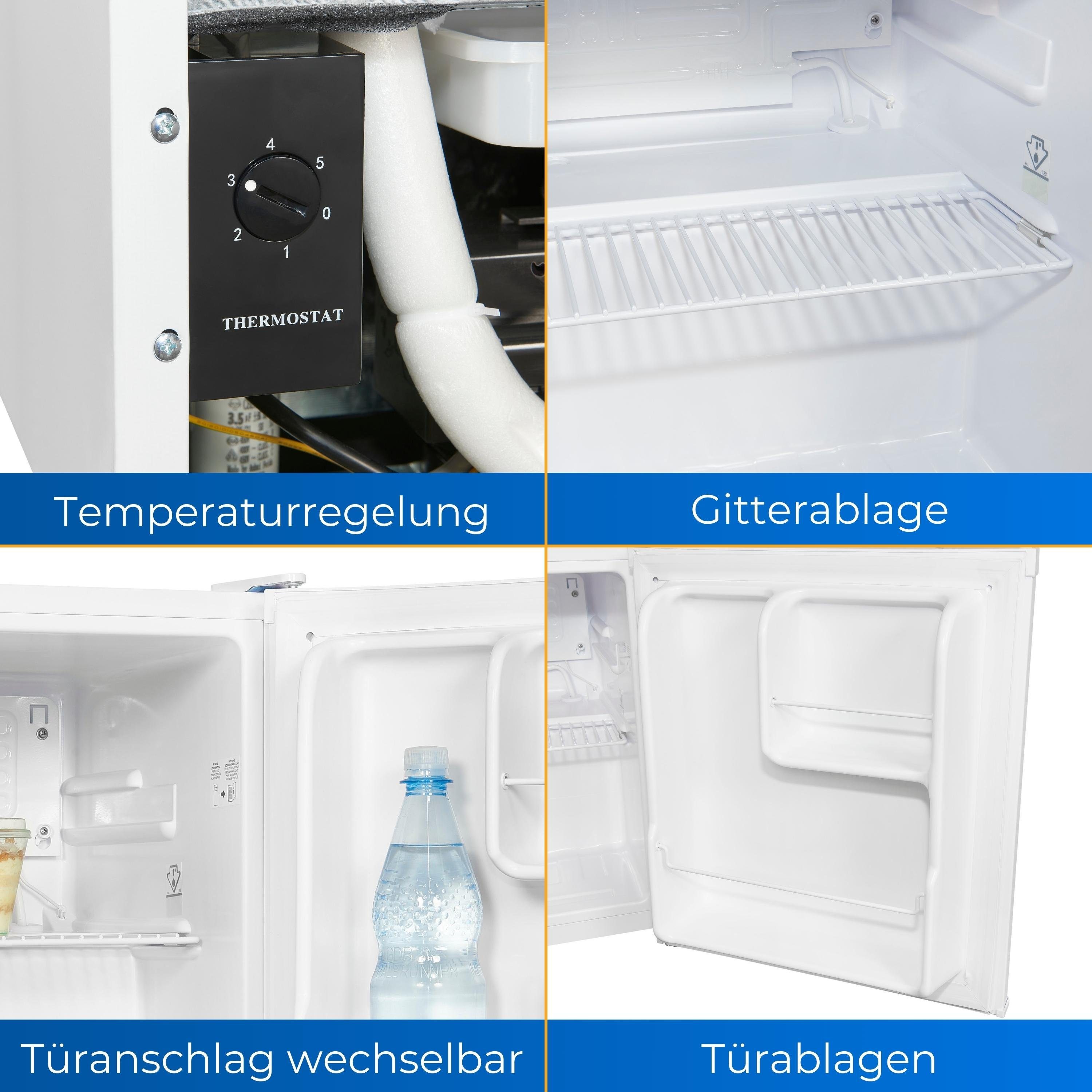 exquisit Table Top Kühlschrank KB505-V-040E, 51 cm hoch, 44 cm breit, 40 L Nutzinhalt, Kompakt und platzsparend