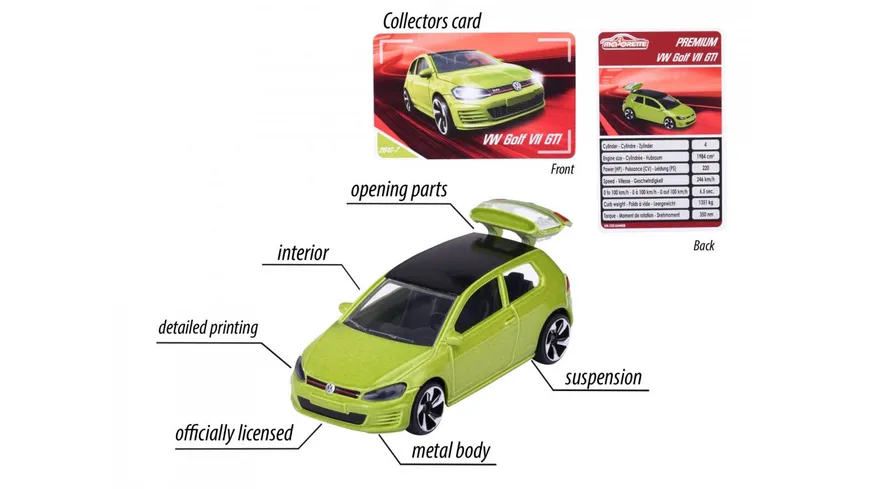 Majorette - Premium Cars VW Golf GTI, grün