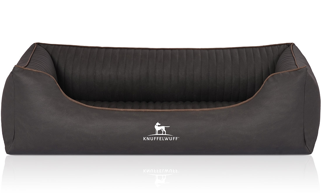 Knuffelwuff Hundebetten Knuffelwuff Orthopädisches Hundebett Columbia aus laser-gestepptem Kunstleder schwarz XL