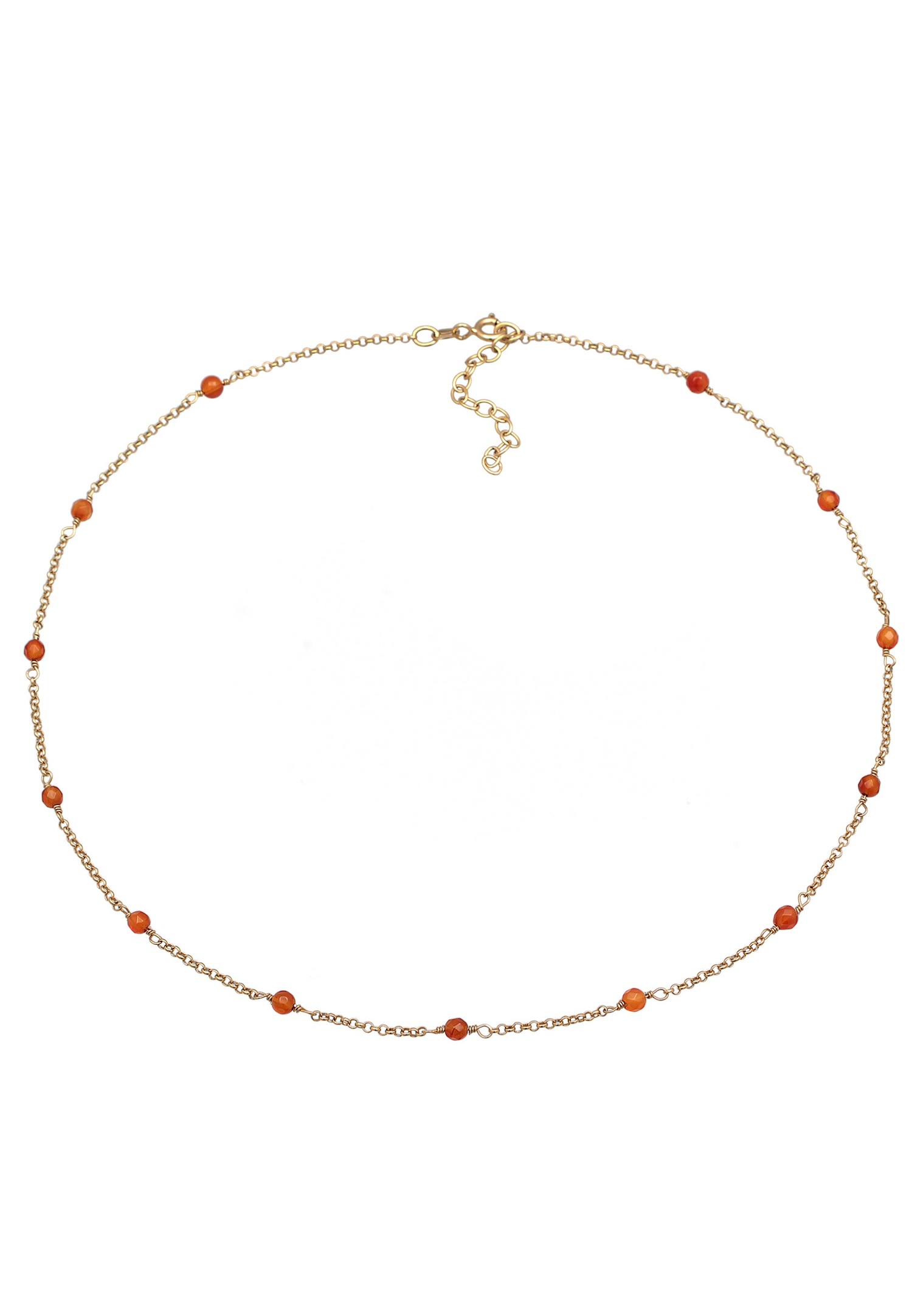 Collana da donna Elli alla moda con perline di agata in argento sterling 925 placcato oro