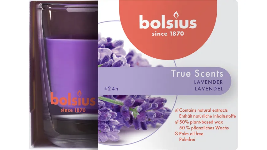 bolsius Duftglas medium True Scents Lavendel Lavendel