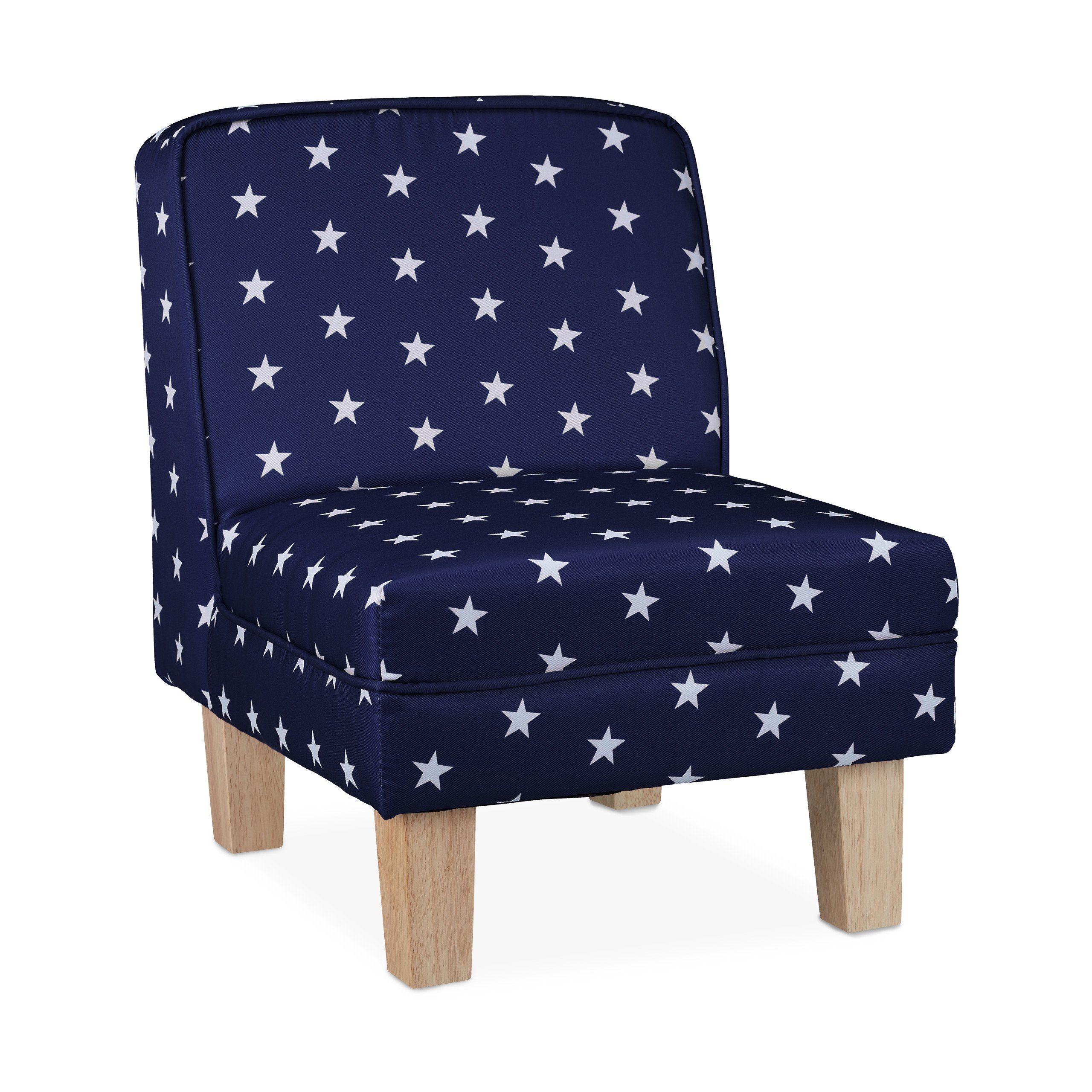 relaxdays Sessel Kindersessel mit Sternen, Dunkelblau