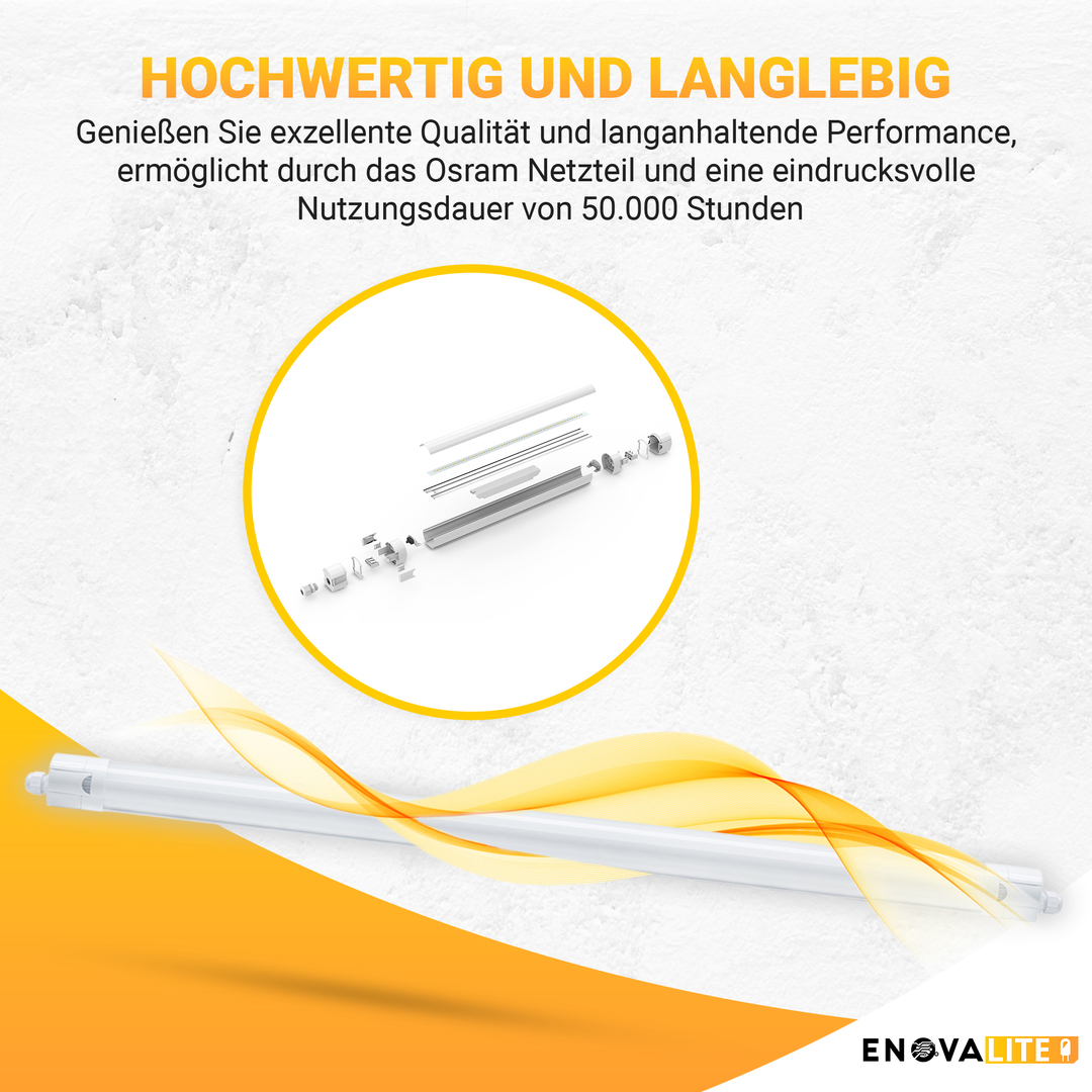 ENOVALITE LED Feuchtraumleuchte PRO, 120 cm