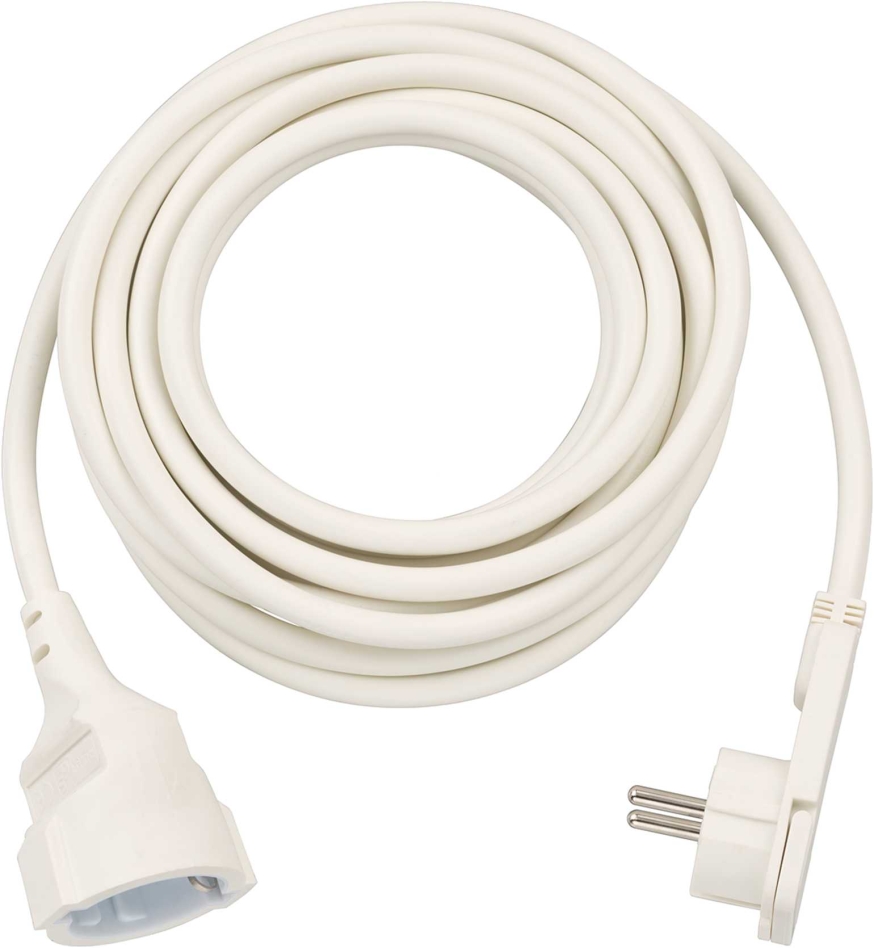 Brennenstuhl 1168980250 Kvalitetsplastskjøteledning med flatplugg 5m H05VV-F3G1.5 hvit