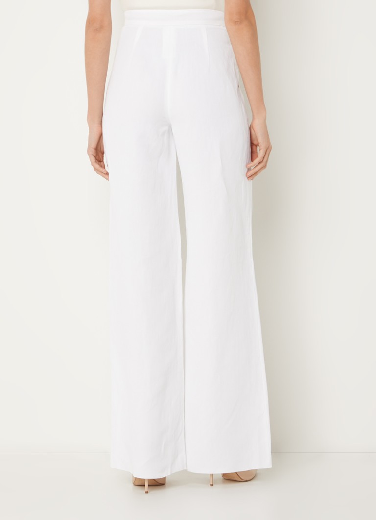 Pantaloni MaxMara Gary cu talie înaltă și croială largă, din amestec de in, cu buzunare laterale.