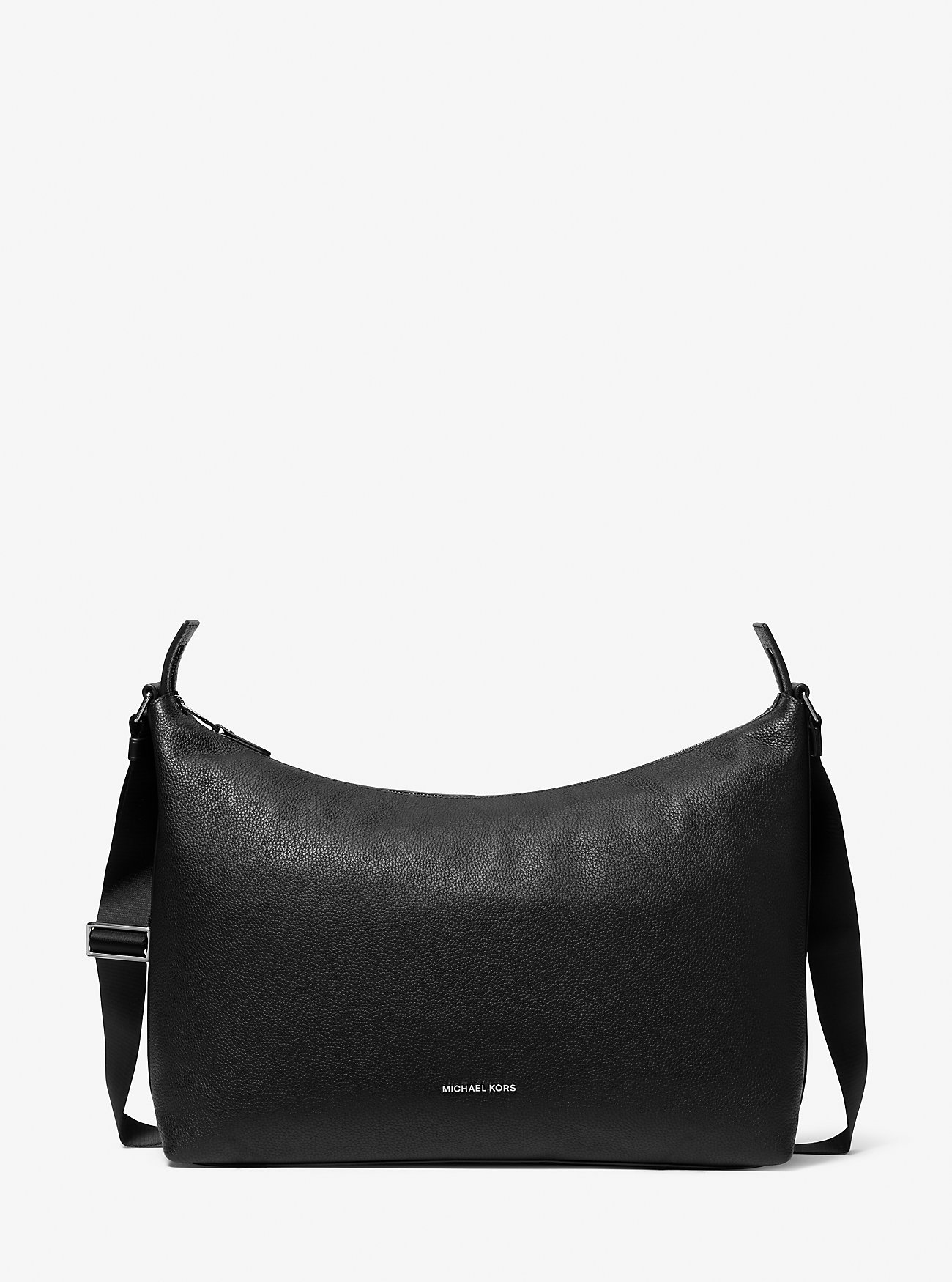 Hudson Pebbled Lær Hobo Bag - SVART