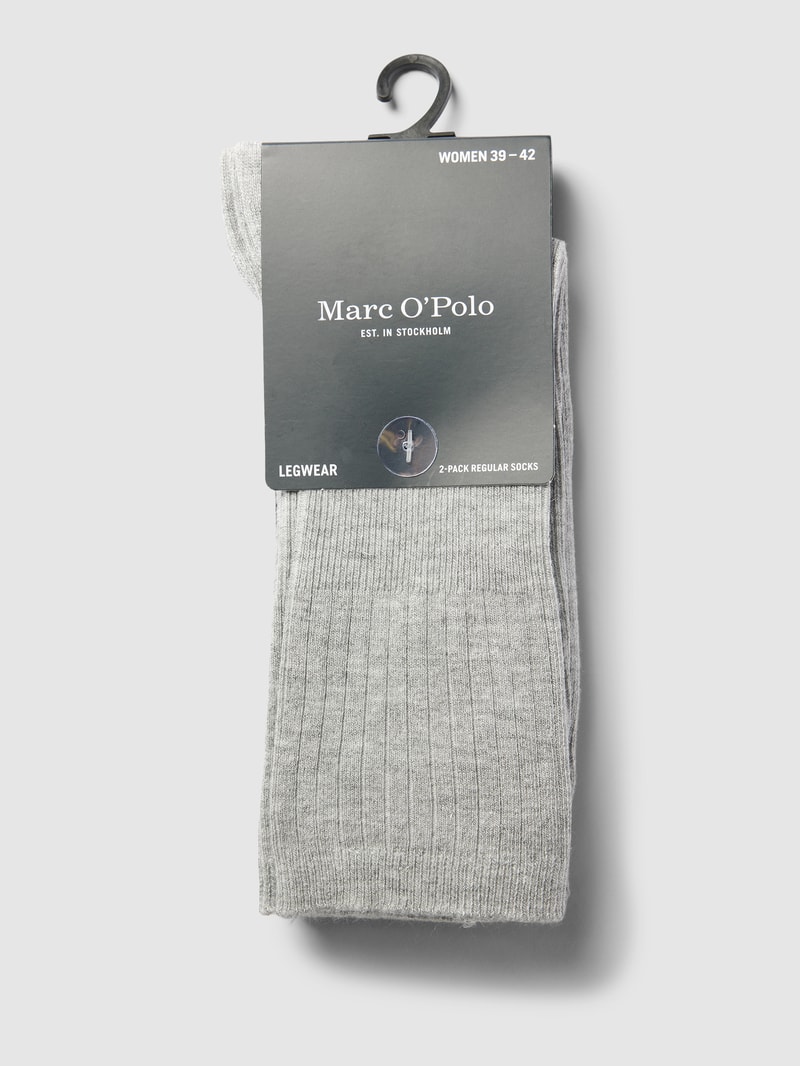 Socken mit Label-Detail Modell 'CLAUDINE' in hellgrau meliert