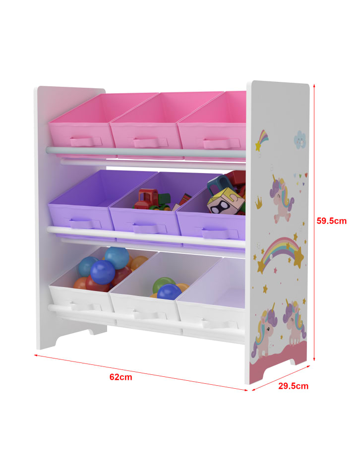 en.casa Kinderregal Boiro in Lila Rosa (H)59.5cm (B)62cm (T)29.5cm günstig kaufen onesize