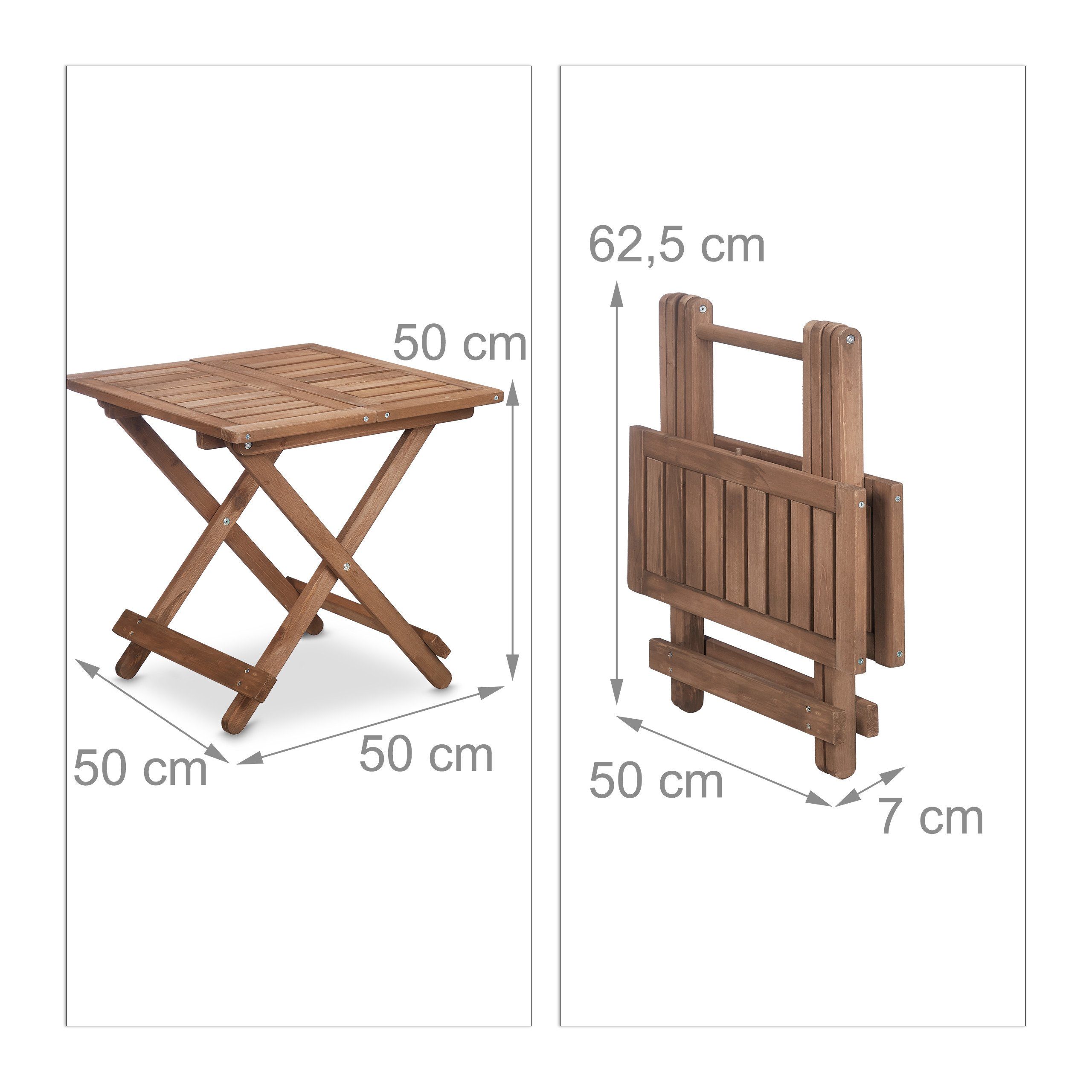 relaxdays Klapptisch Brauner Klapptisch aus Holz