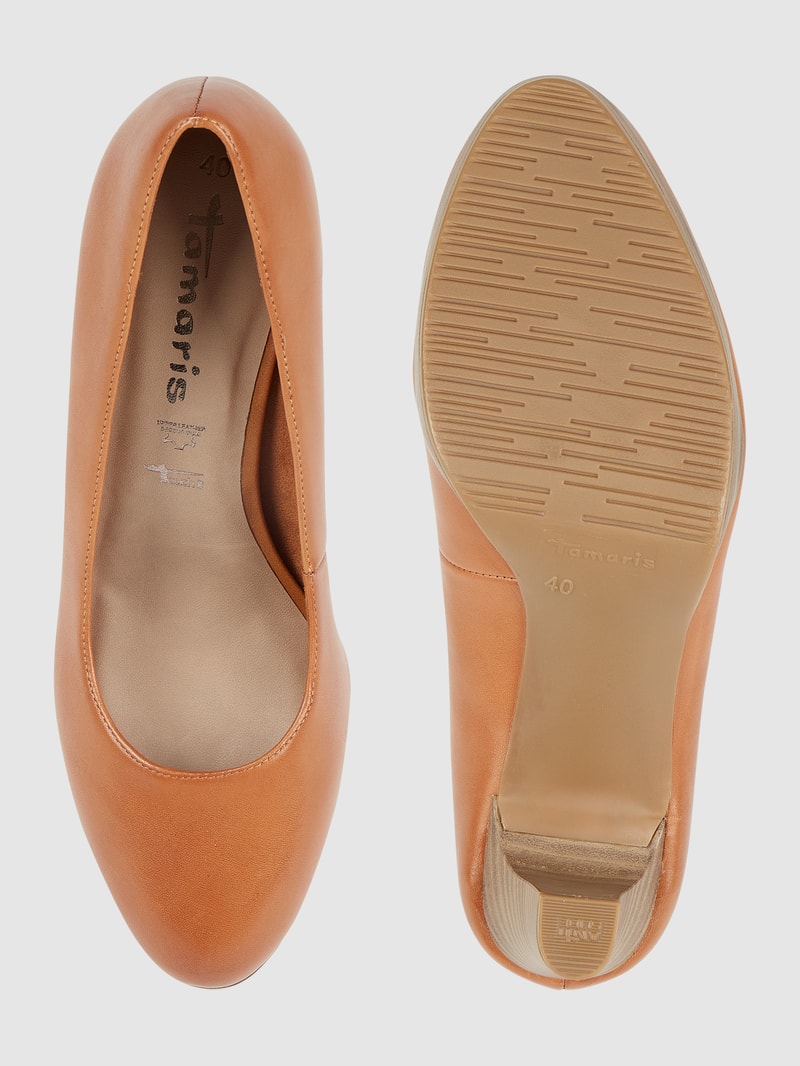 Pumps mit hohem Absatz in cognac