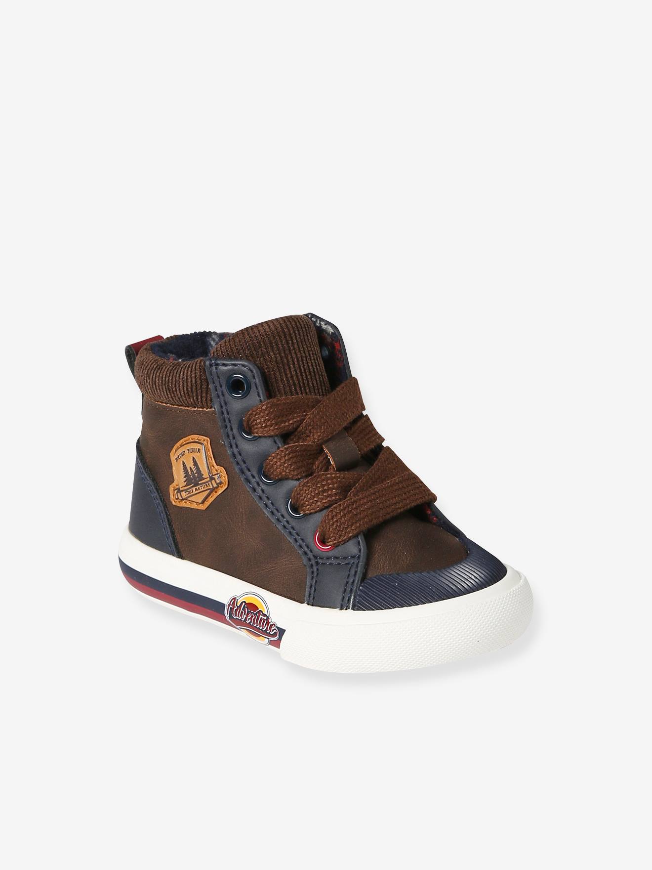 Vertbaudet Baby High-Sneakers mit Reißverschluss - braun