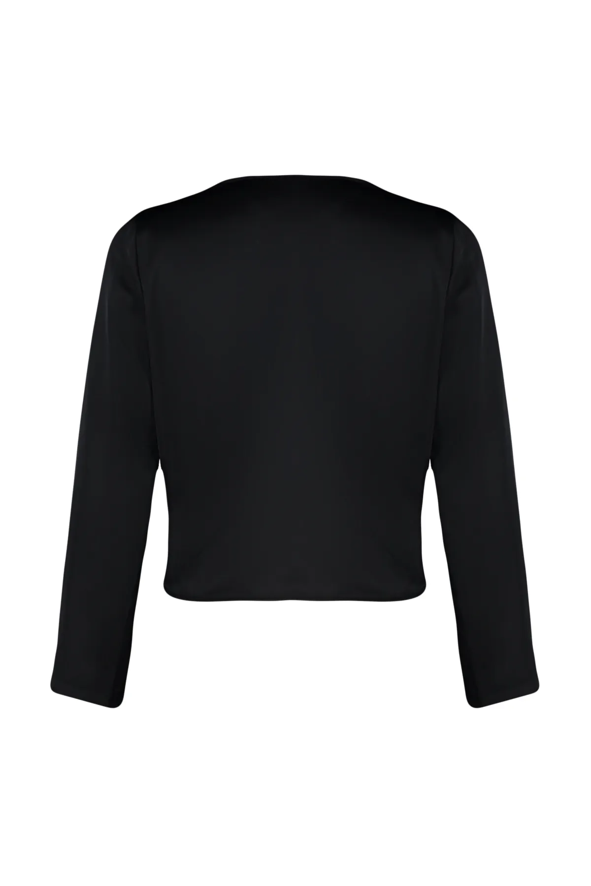 Trendyol Collection  Schwarze zweireihige Satin-Webbluse TWOAW24BZ00423